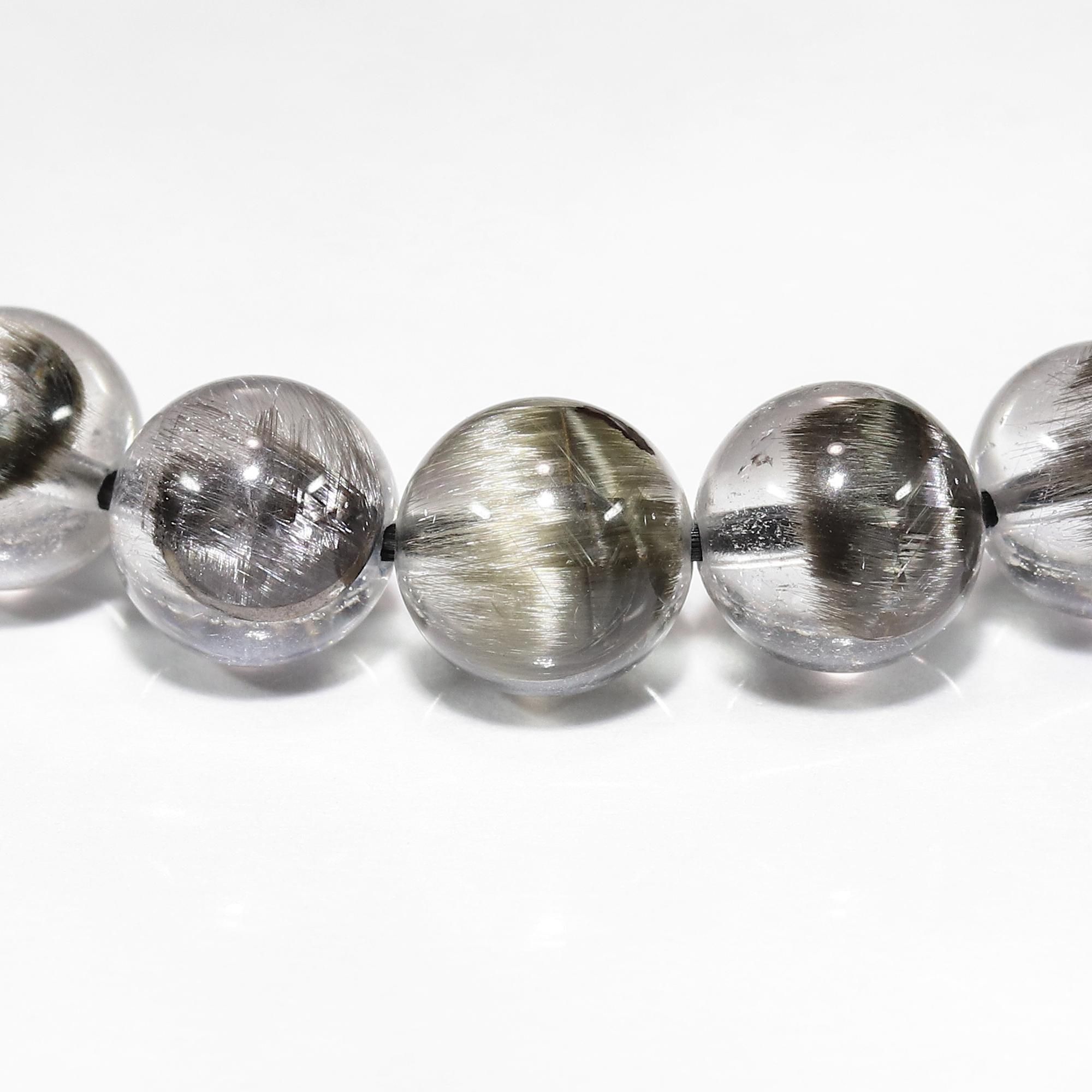 高品質+/クリアタイプ】プラチナルチルクォーツ 13mm～13.5mm玉
