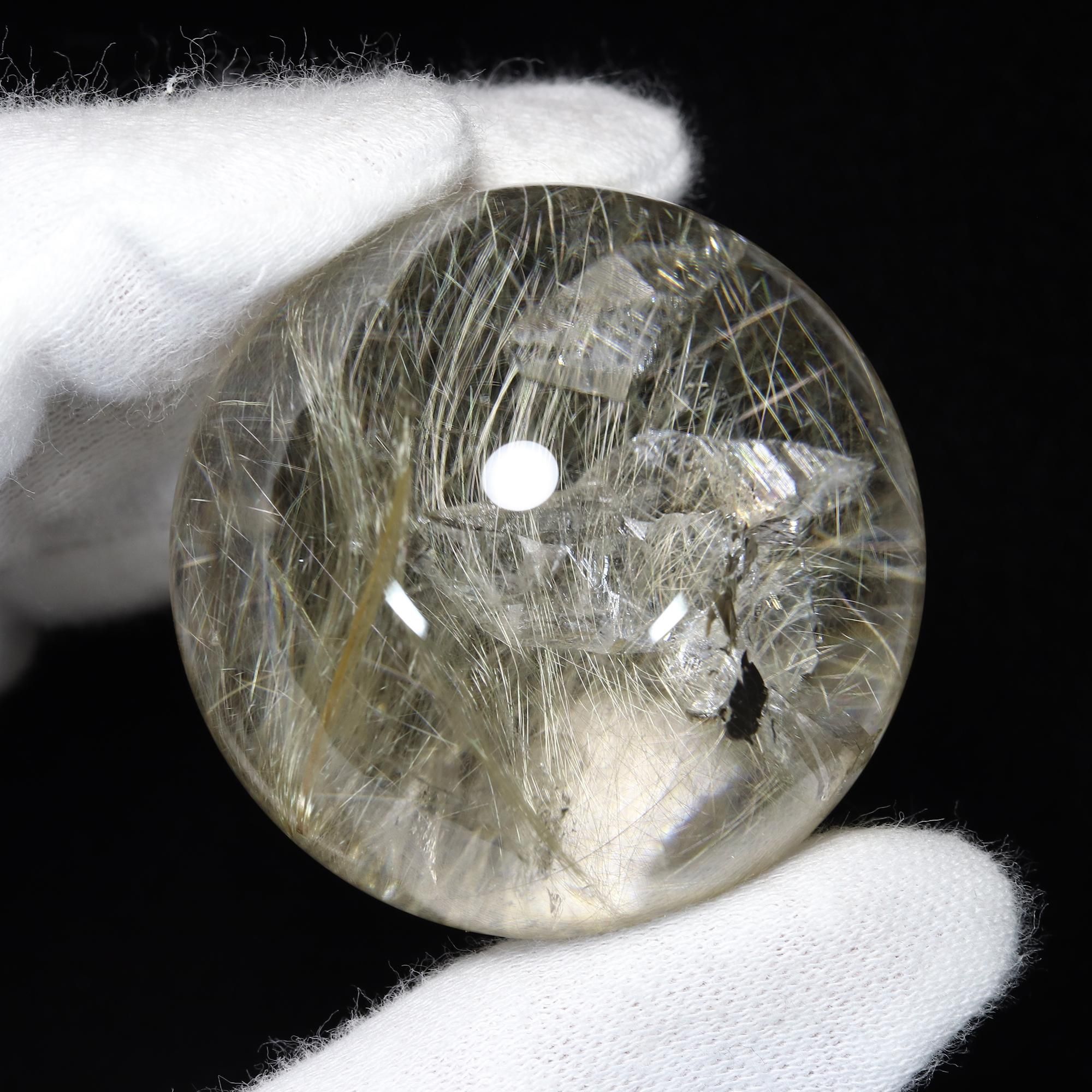 粒の大きなルチルたんに朱雀の水晶つけました ルチルクォーツ金針水晶・各種粒売りならパワーストンーン