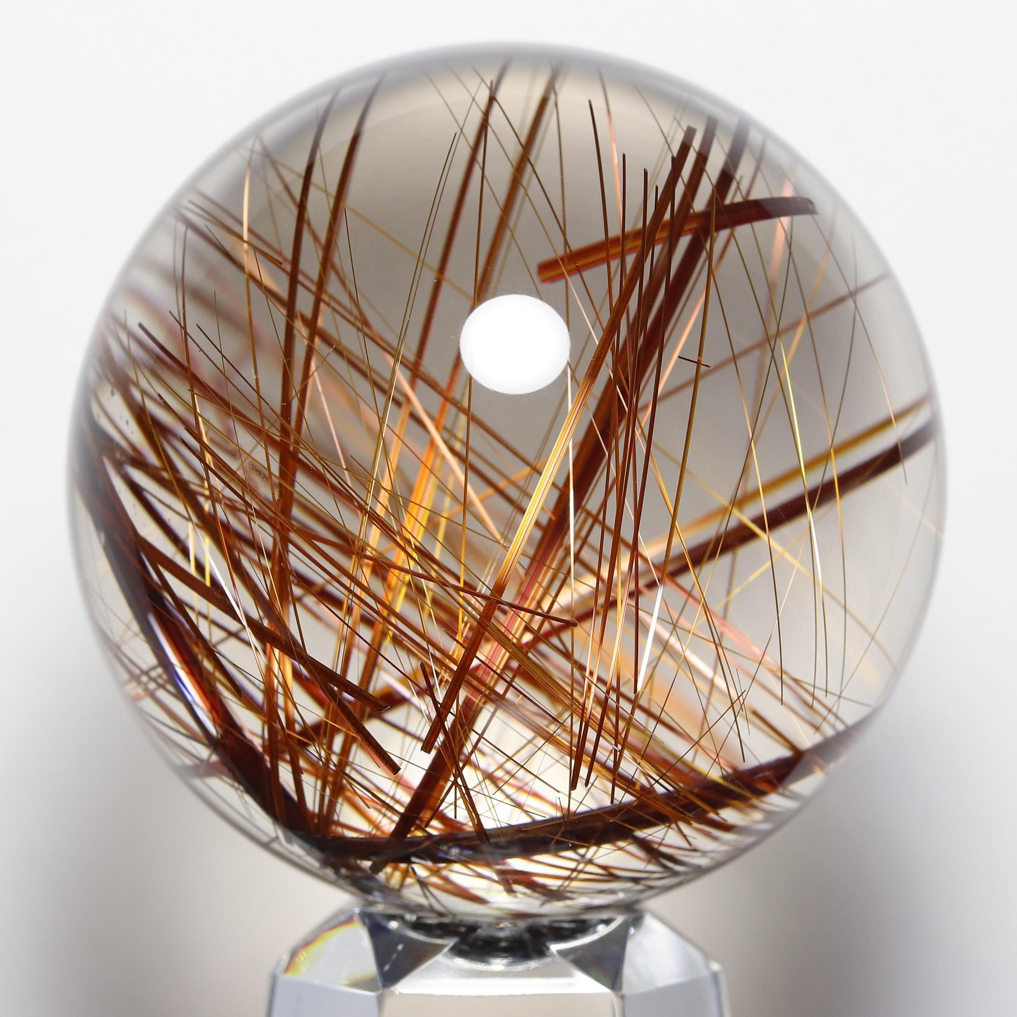 プレミアムタイチンレッドルチルクォーツ Φ50.1mm玉 スフィア(型番pfr189)