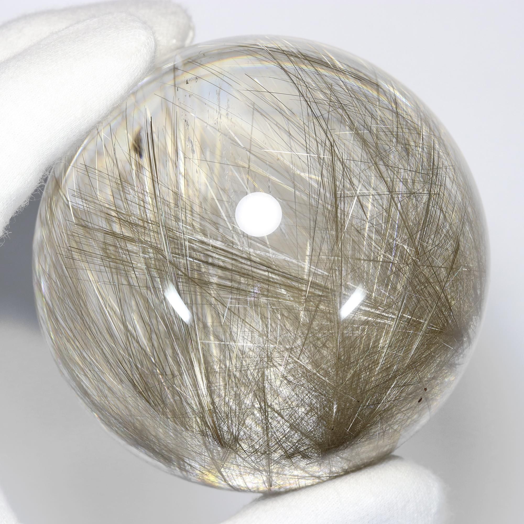 プレミアムシルバールチルクォーツ Φ75.6mm玉 スフィア(型番pfr191)