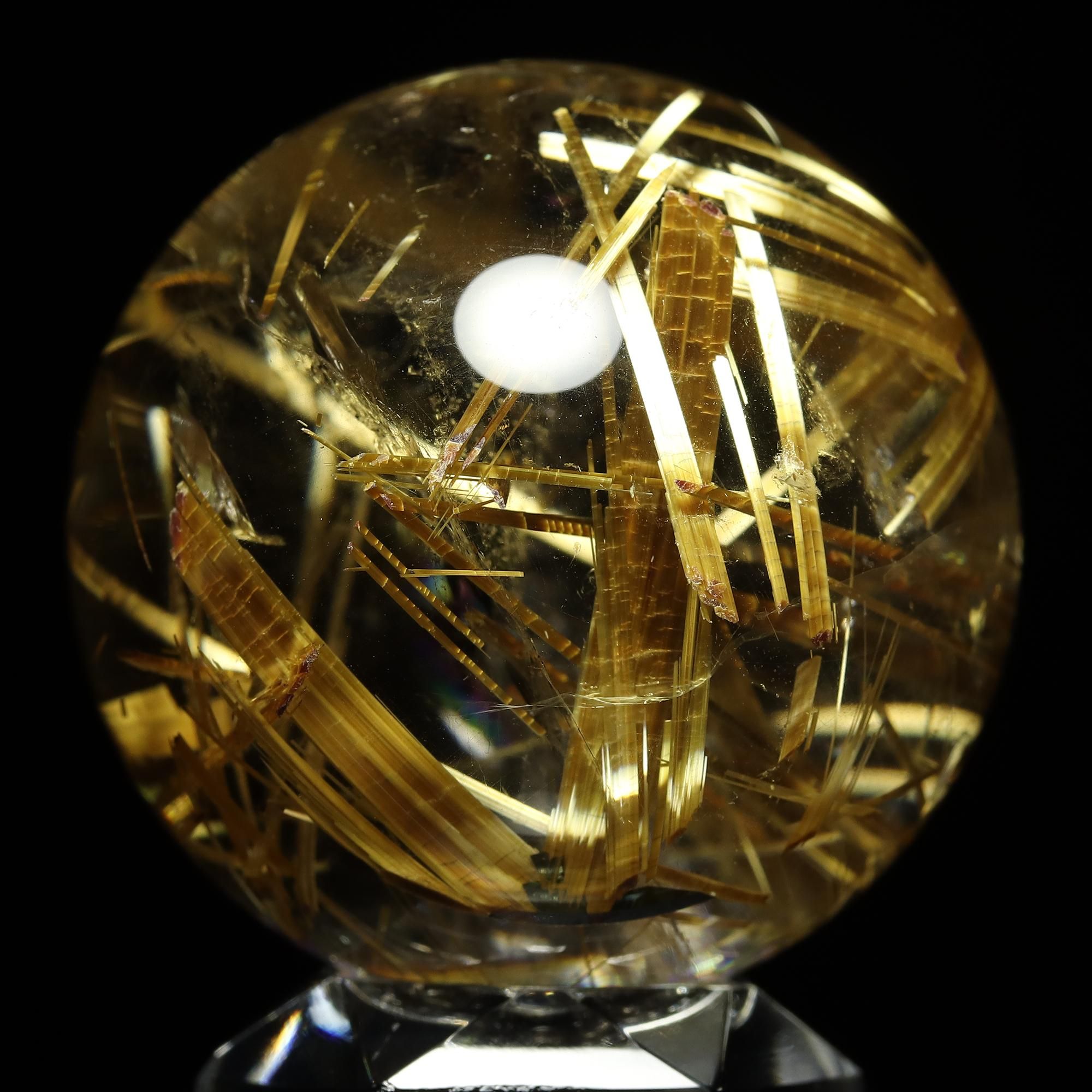 ルチルクォーツスフィア タイチンルチルクォーツ Φ37.1mm玉 スフィア(型番spr1368)