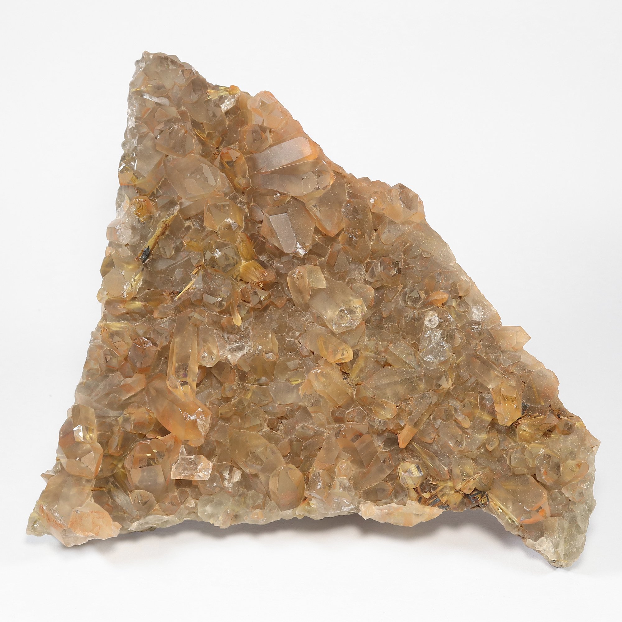 ブラジル・ミナスジェライス州産 ゴールドルチルクォーツ(タンジェリンクォーツ) クラスター 原石(型番rc148)