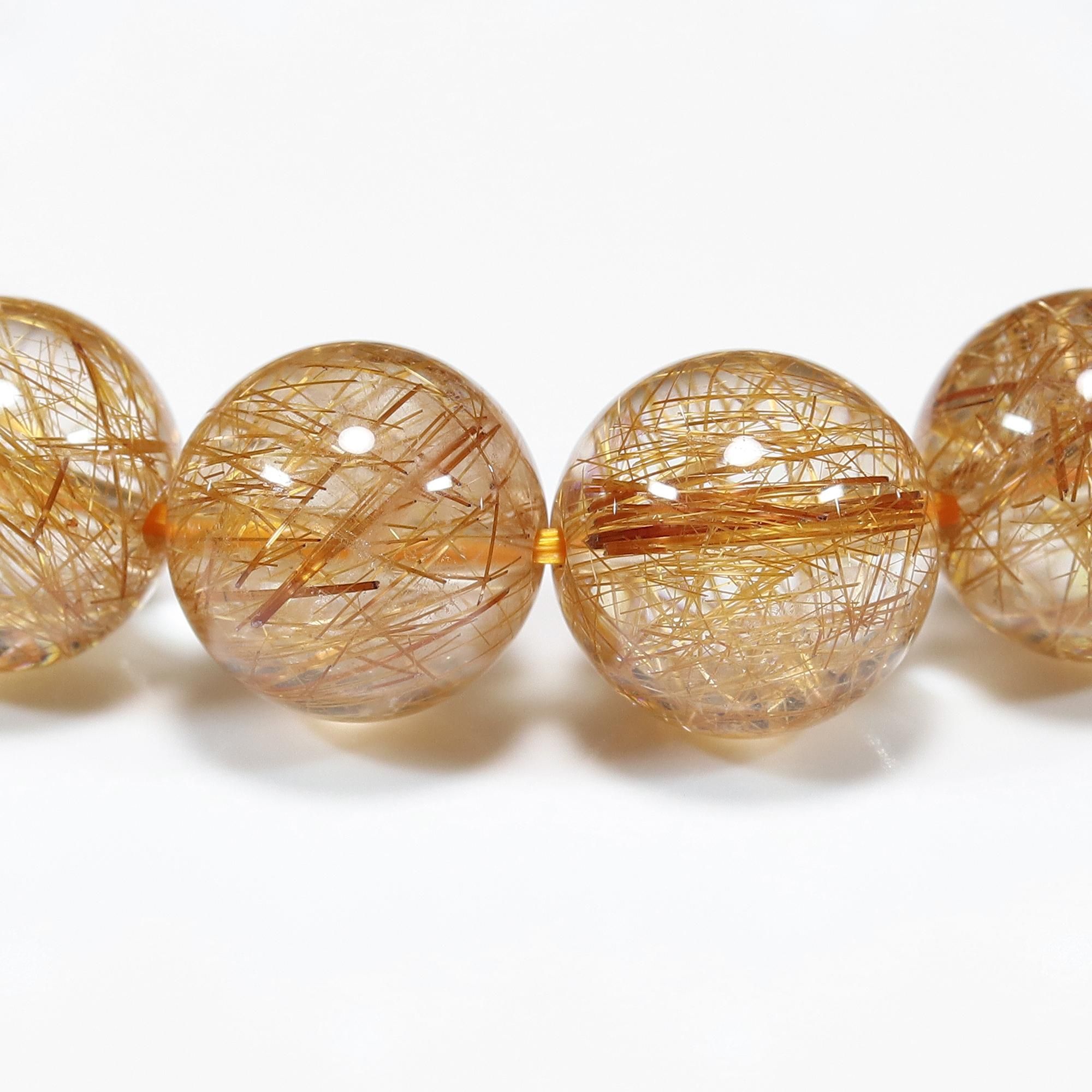 希少な色味/高品質+】オレンジルチルクォーツ 10mm～10.5mm玉