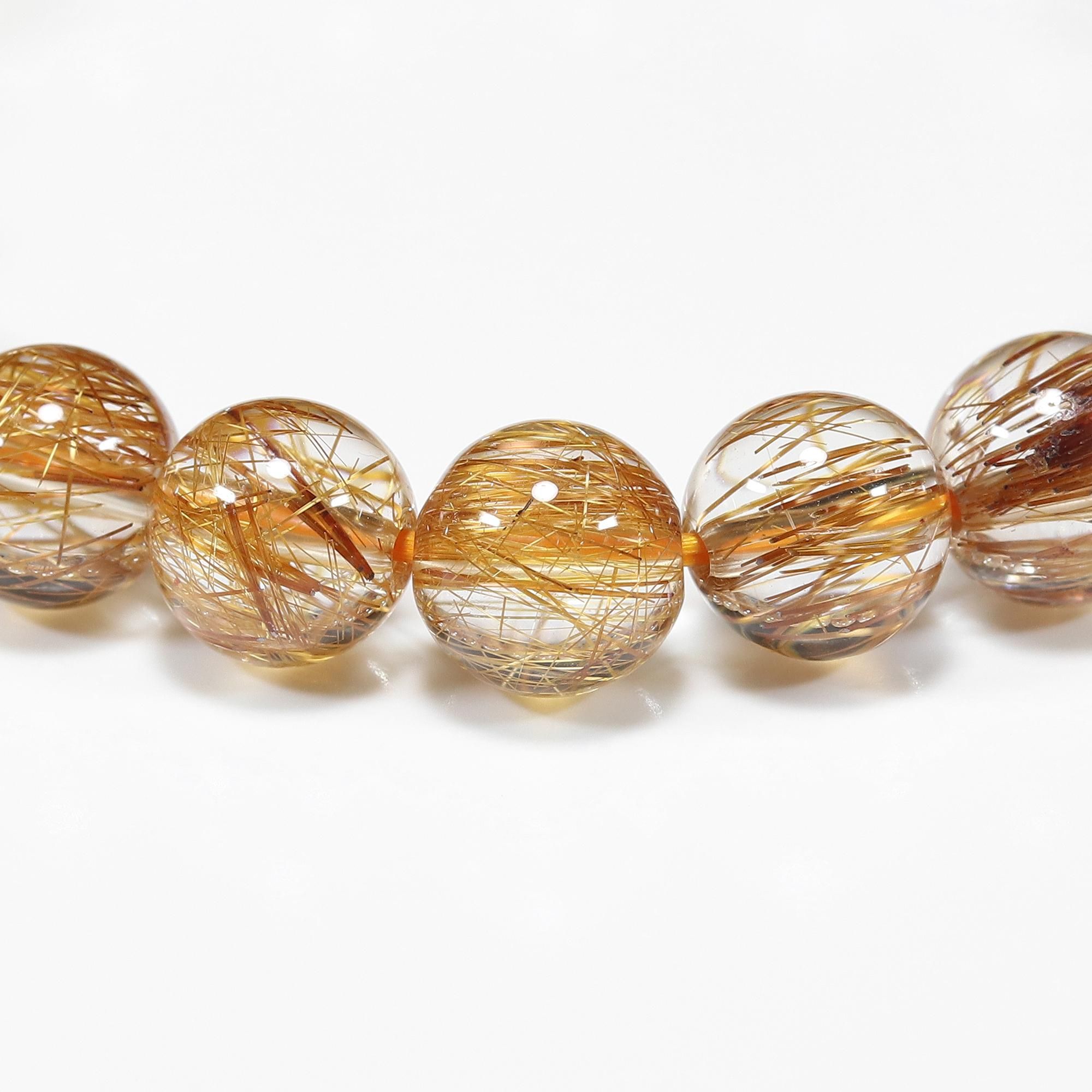 ★お求めやすく価格改定★ 希少な色味/高品質+】オレンジルチルクォーツ 8mm～8.5mm玉 アクセサリー