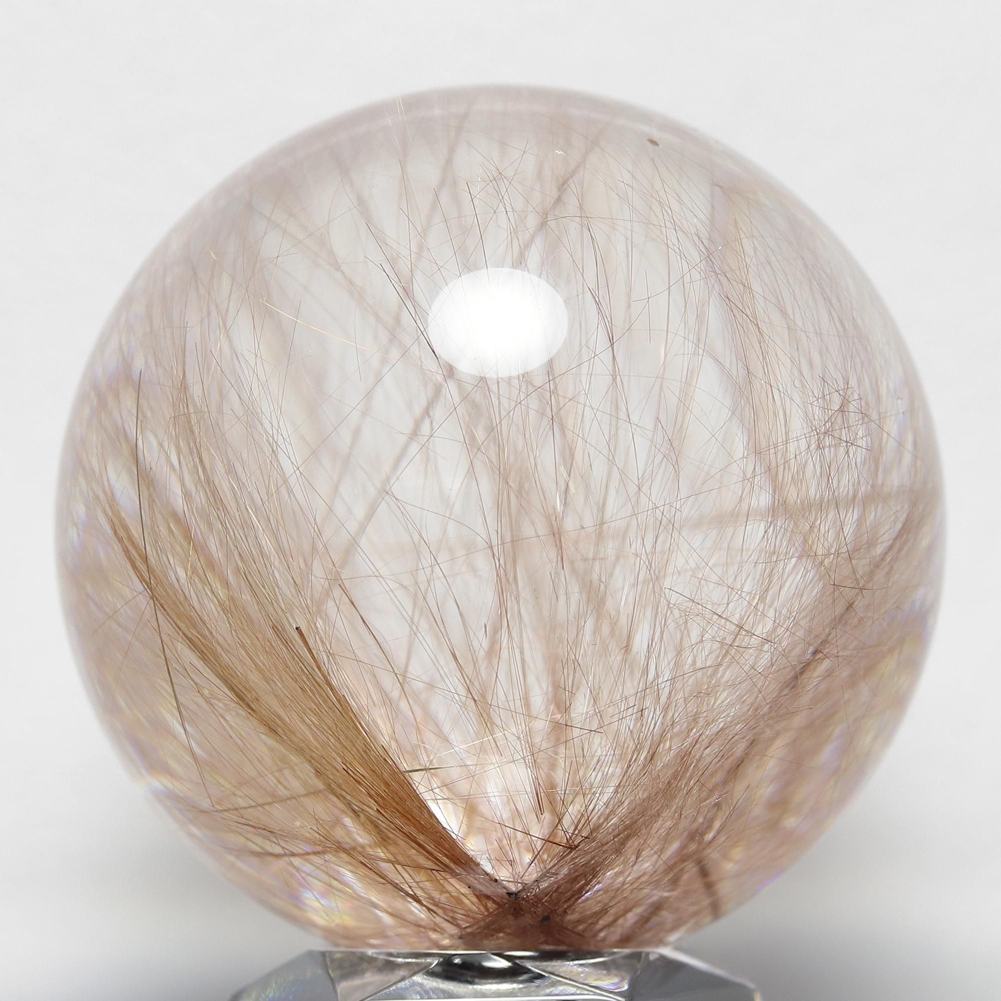 ピンクブラウンルチル&ピンクゴールドルチルクォーツ Φ27.6mm玉