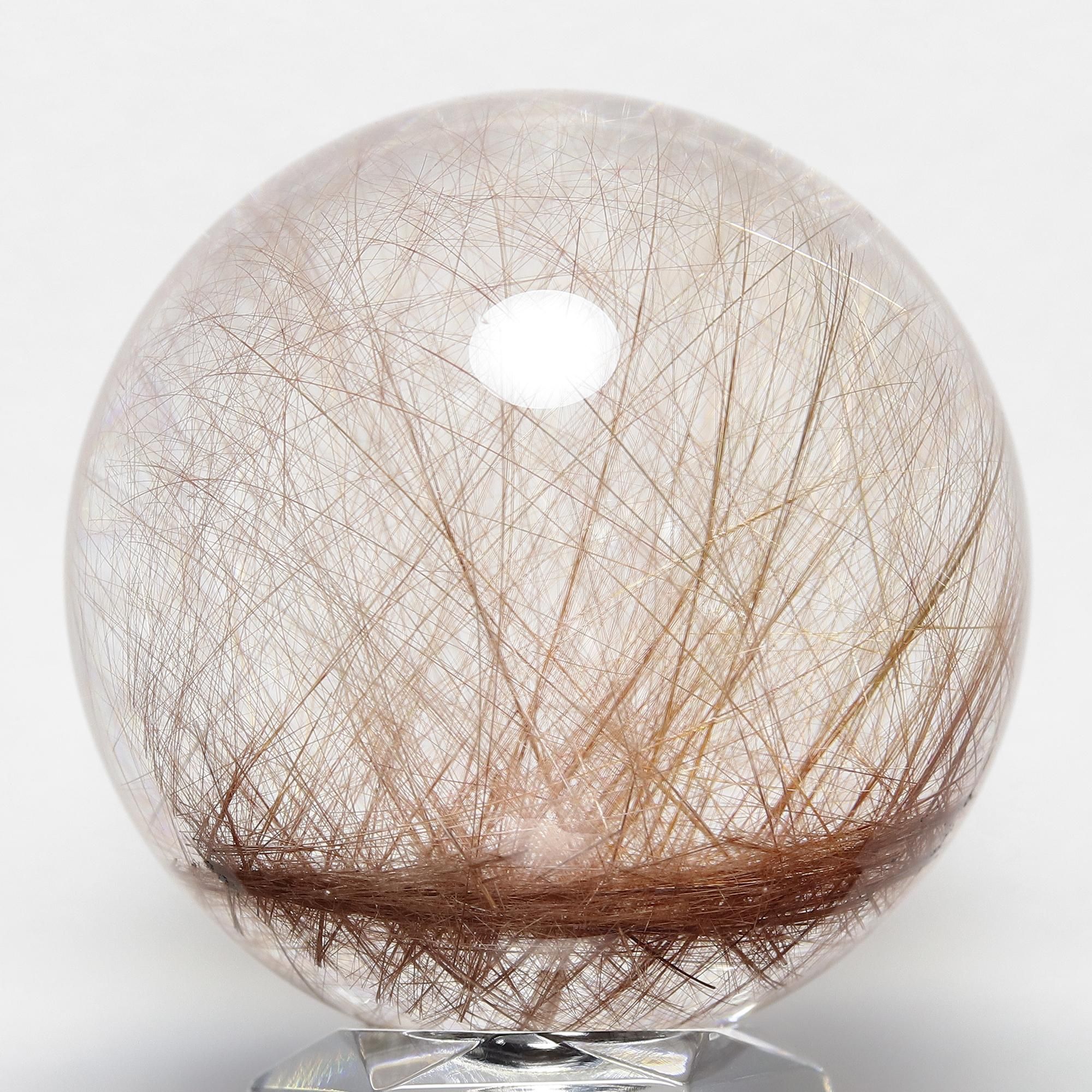 ピンクルチルクォーツスフィア　台座付き 才能発揮＆奇跡が起きる技入り！】【手放して愛に生きる】ピンク