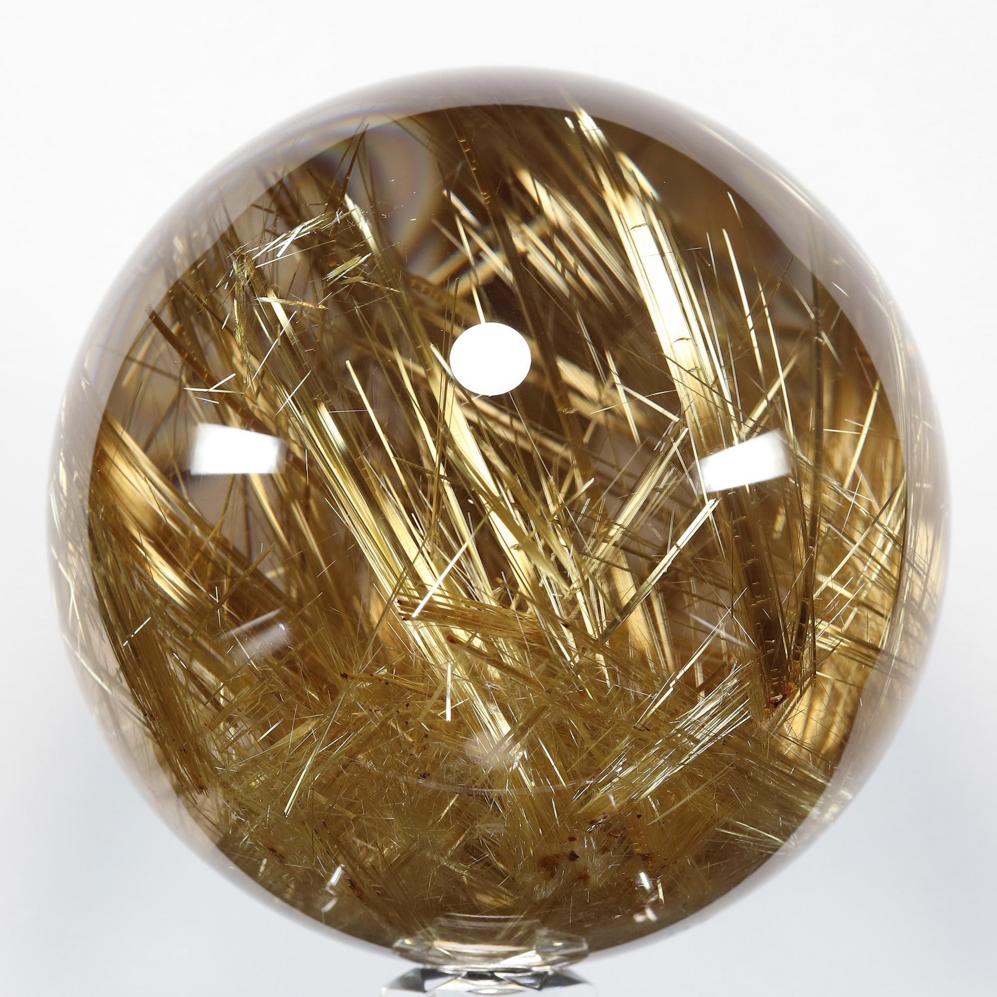 【ピコピコハンマー】 タイチンルチルスフィア　23ミリ プレミアムタイチンルチルクォーツ Φ70.2mm玉 スフィア(型番pfr194)