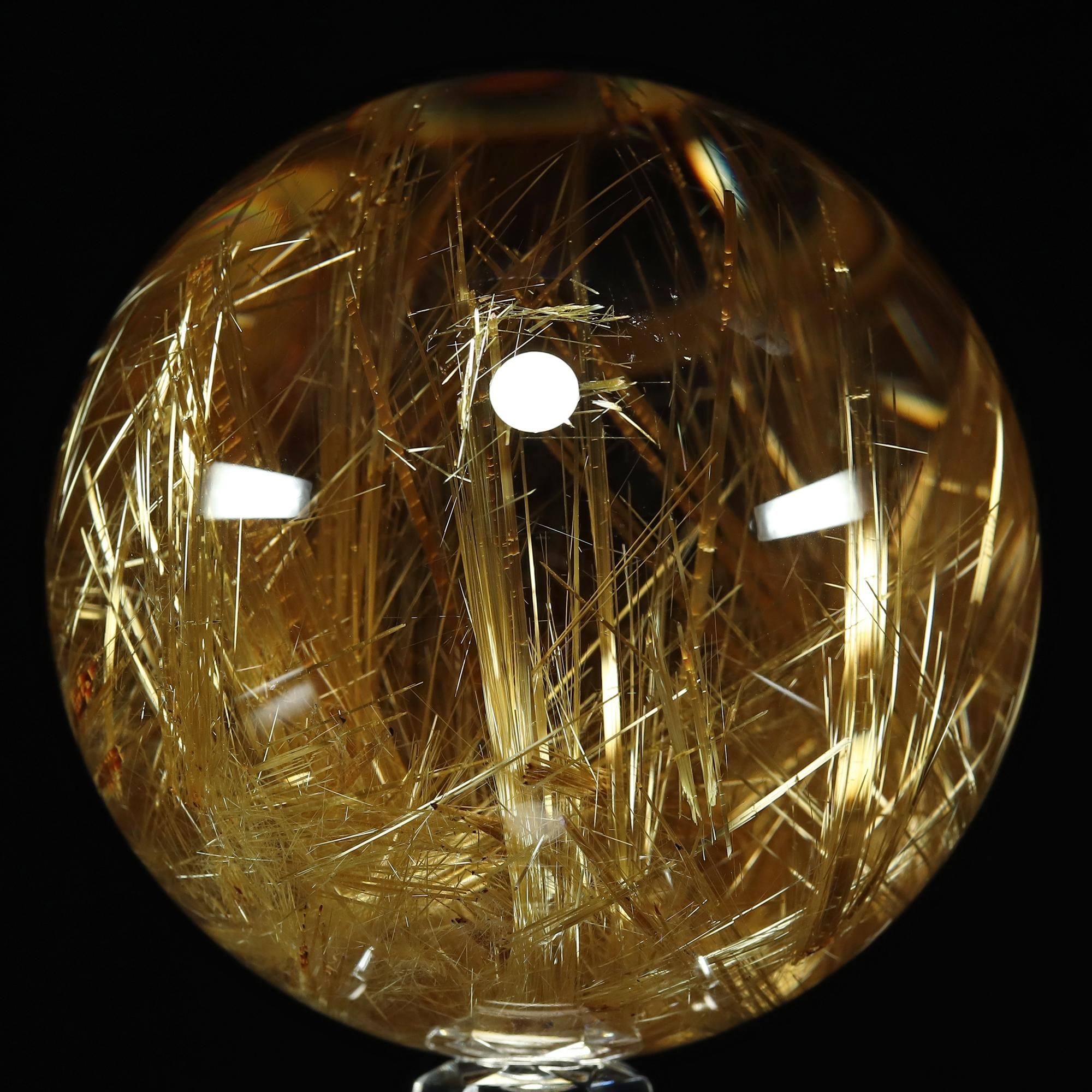 プレミアムタイチンルチルクォーツ Φ70.2mm玉 スフィア(型番pfr194)