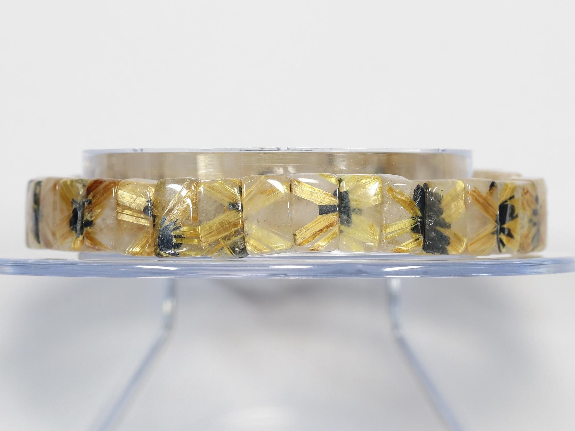 高品質！太陽放射タイチンルチルクォーツバングル【新品】　縦10㎜×横5.7㎜ 初心者にもお勧めの入門バングル】太陽放射タイチンルチルクォーツ 幅