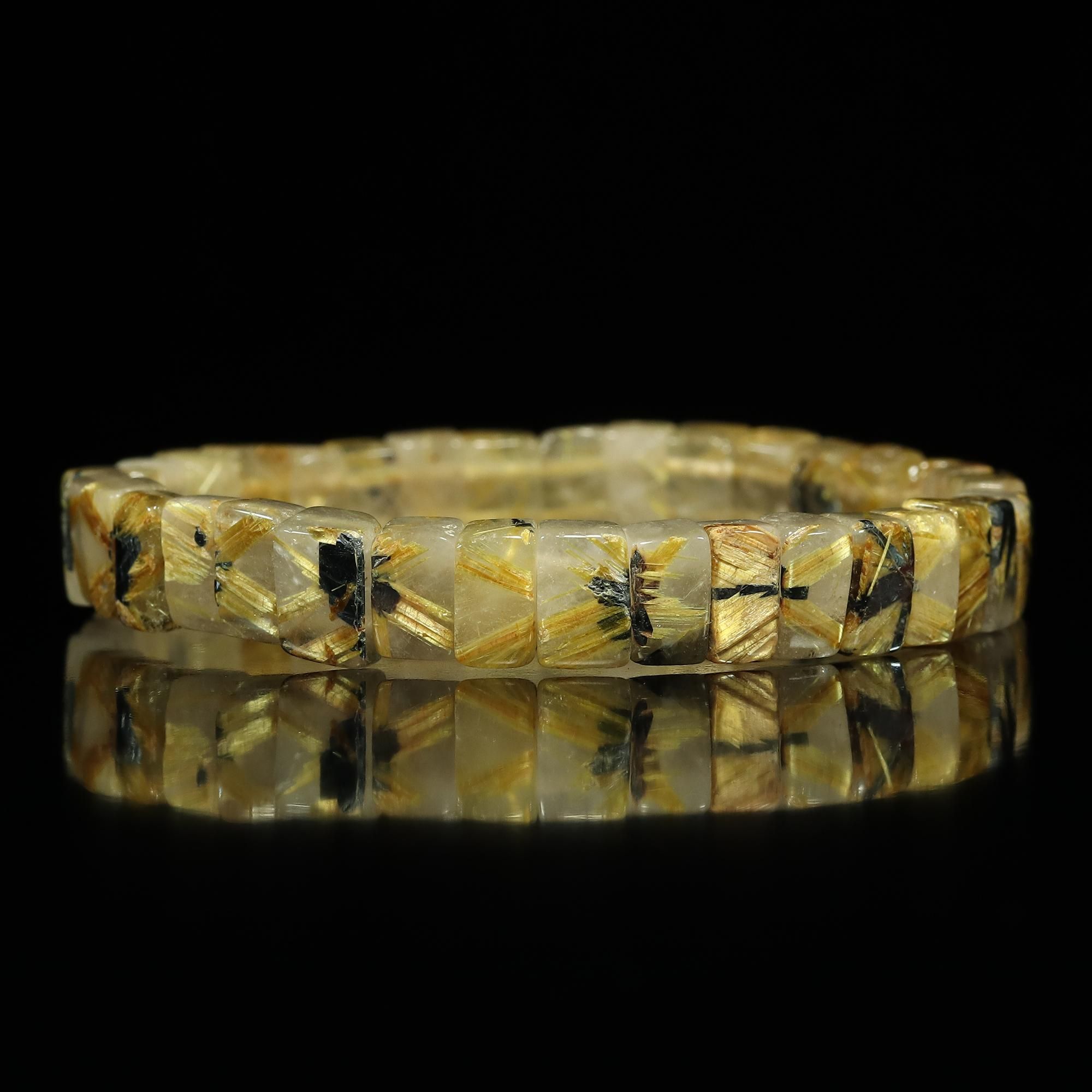 初心者にもお勧めの入門バングル】太陽放射タイチンルチルクォーツ 幅