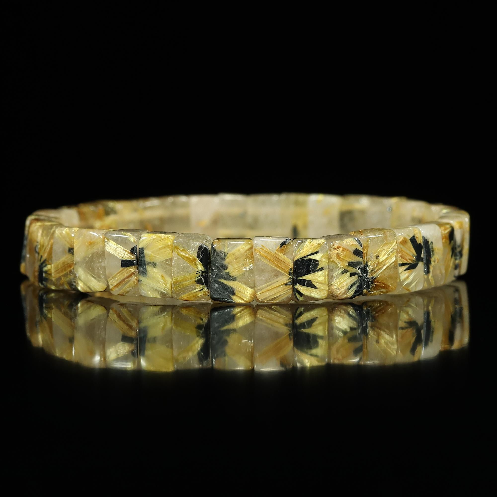 高品質！太陽放射タイチンルチルクォーツバングル【新品】　縦10㎜×横5.7㎜ 初心者にもお勧めの入門バングル】太陽放射タイチンルチルクォーツ 幅