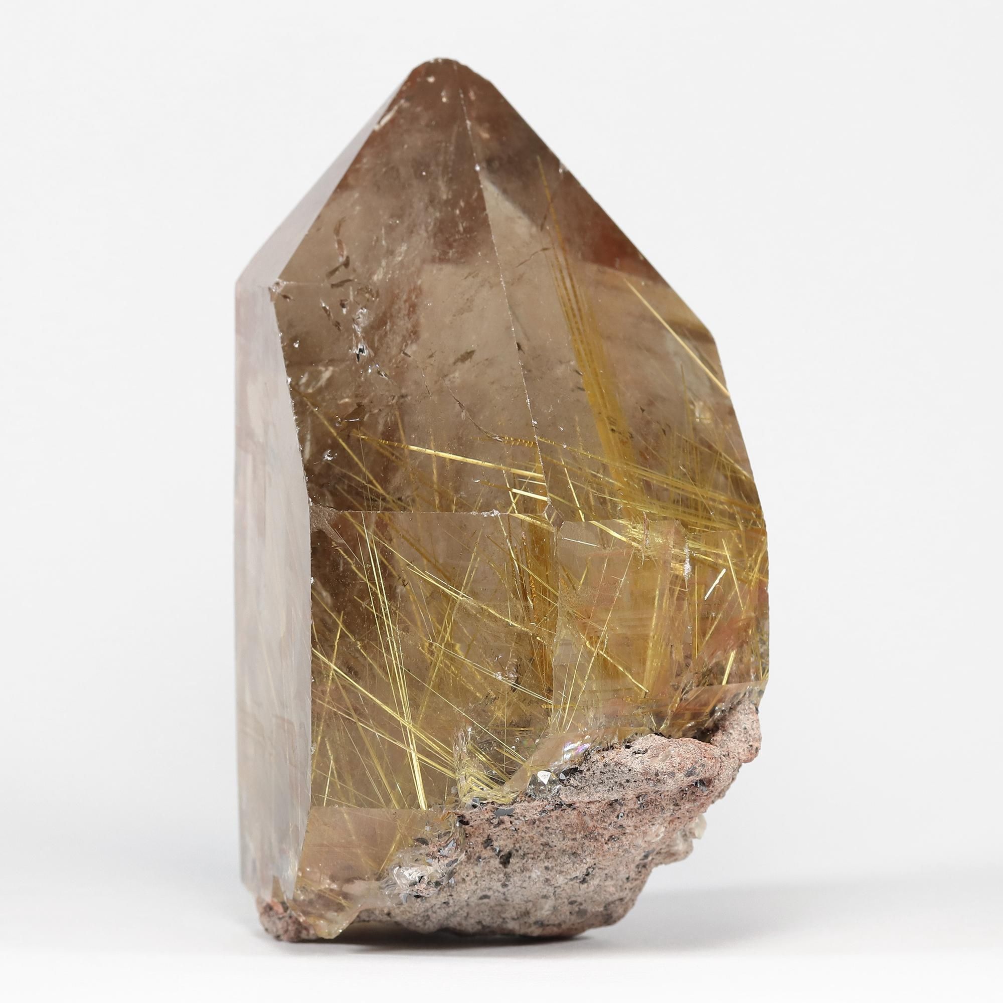 超入手困難/太さのあるポイント状に結晶したルチルクォーツ原石