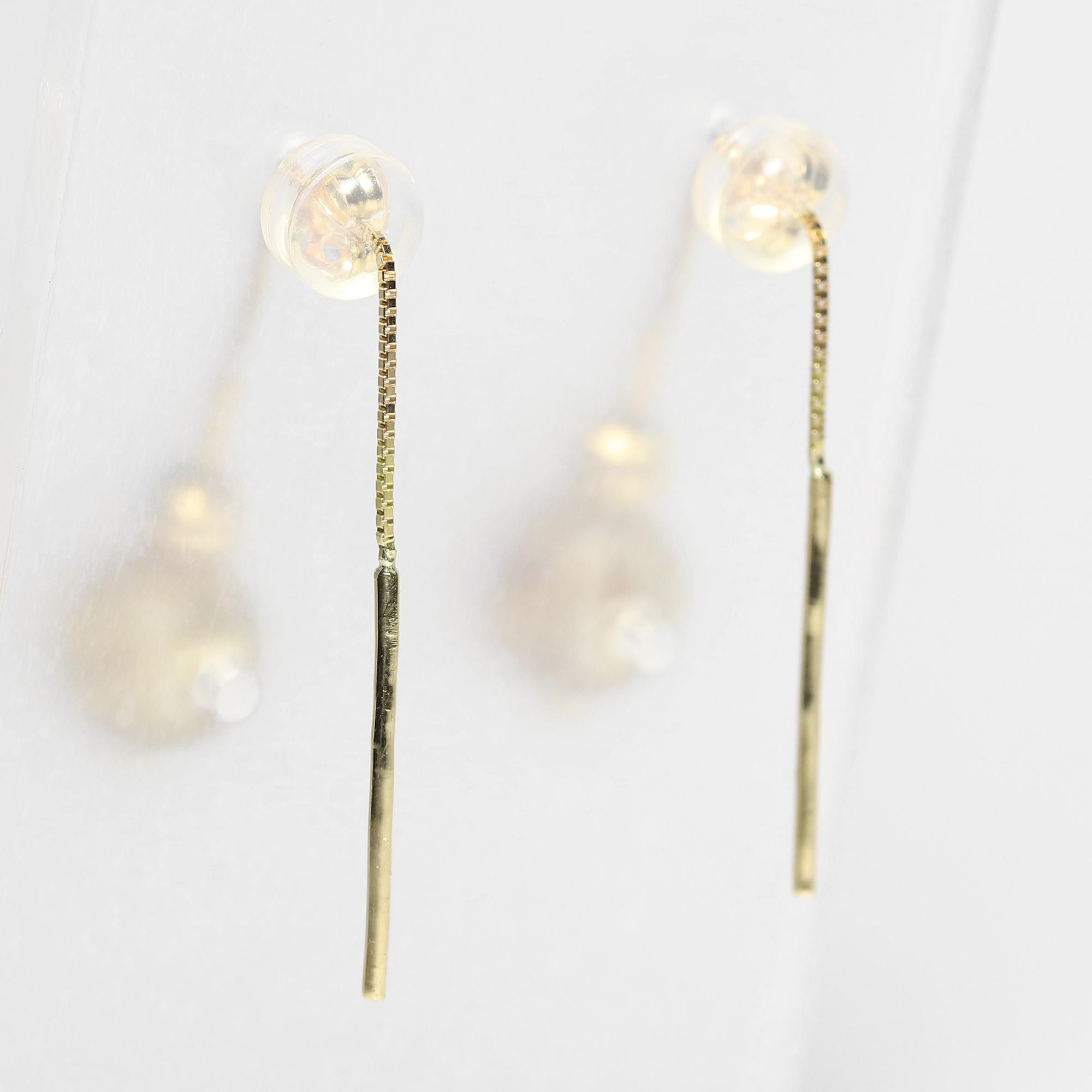 極上】タイチンキャッツアイルチルクォーツ Φ8mm K18ピアス ペア