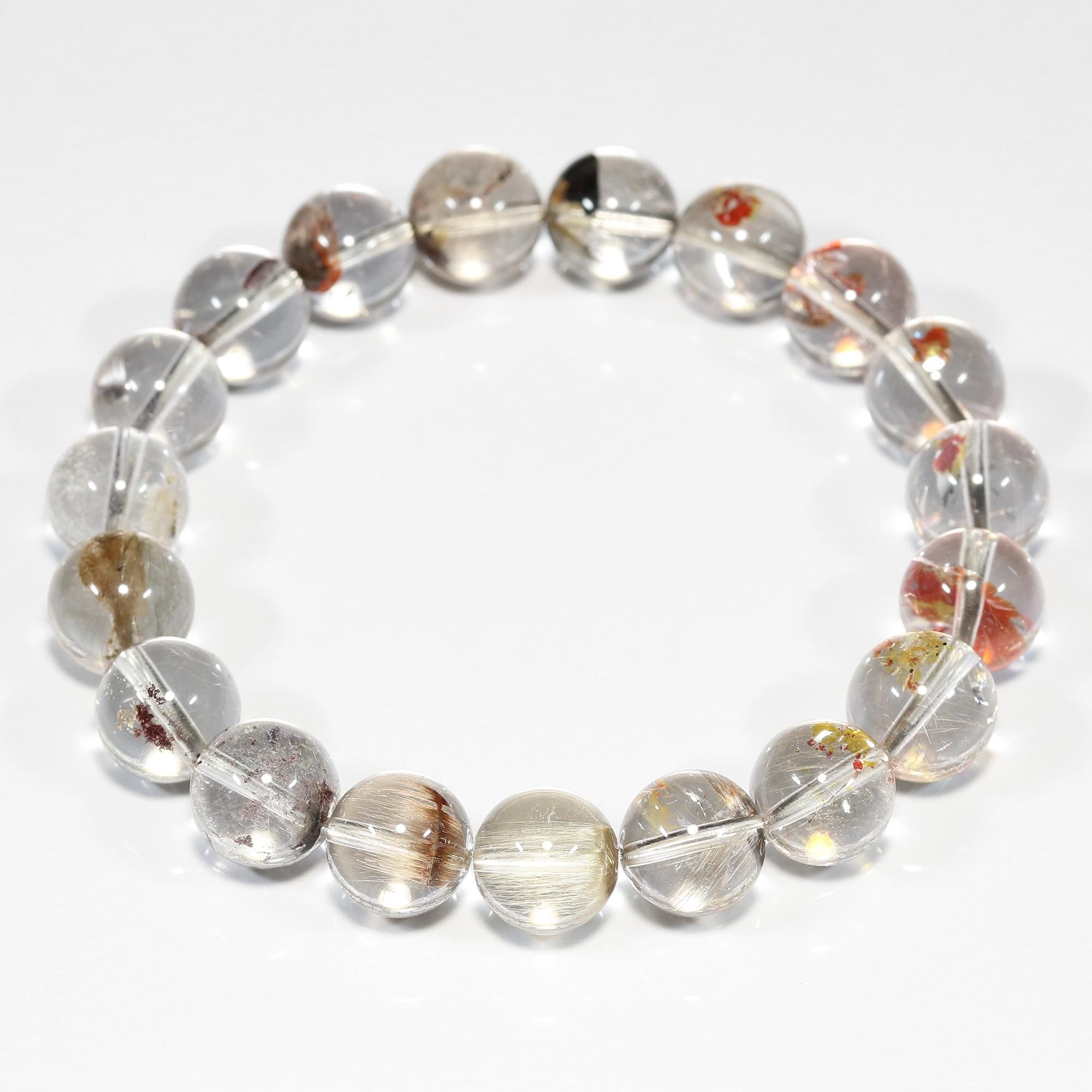 高品質/オーロラ・ガーデン・ヘマタイト・クォーツ入りのミックス