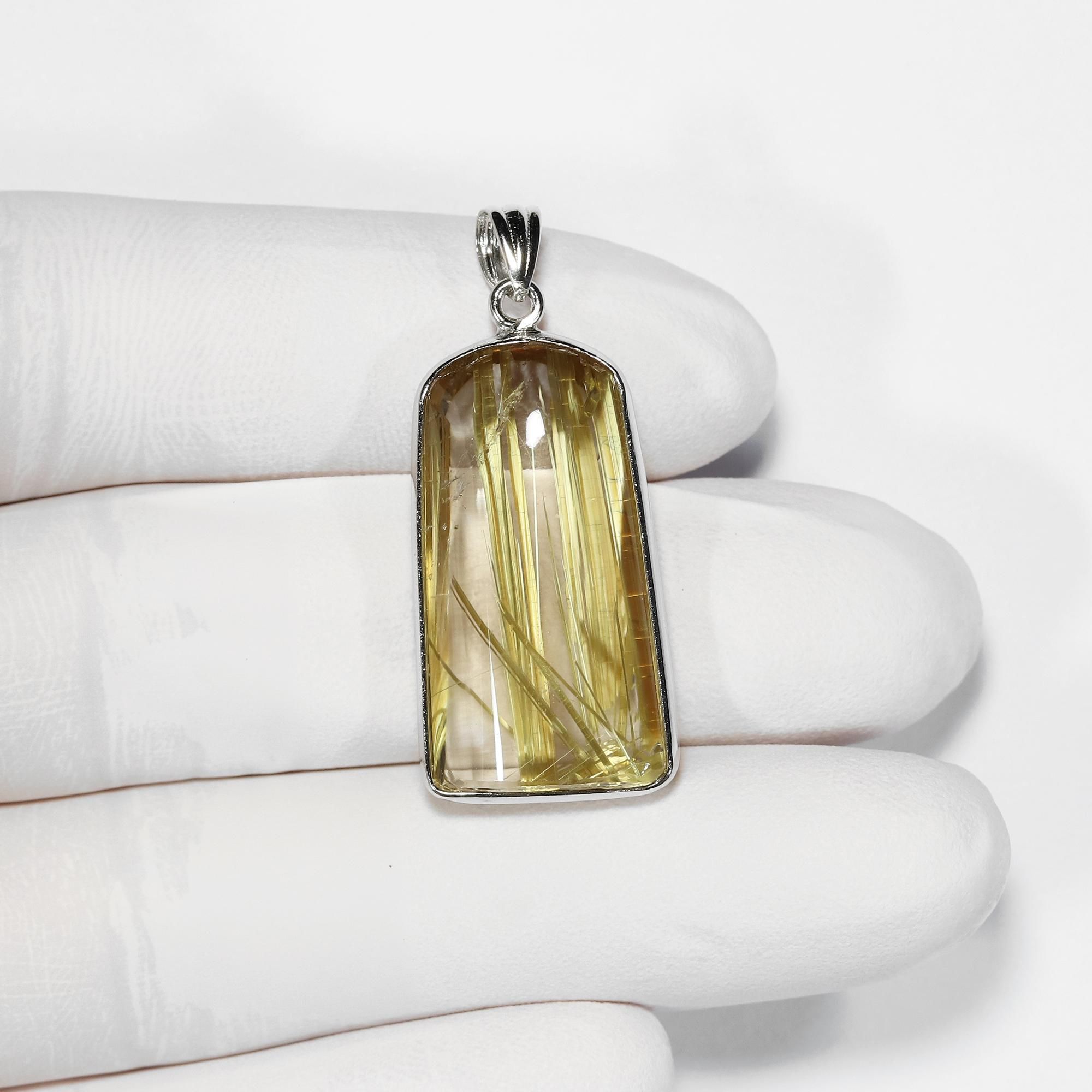 ペンダントトップ　ルチル K10YG ルチルクォーツ デュードロップ ペンダントトップ