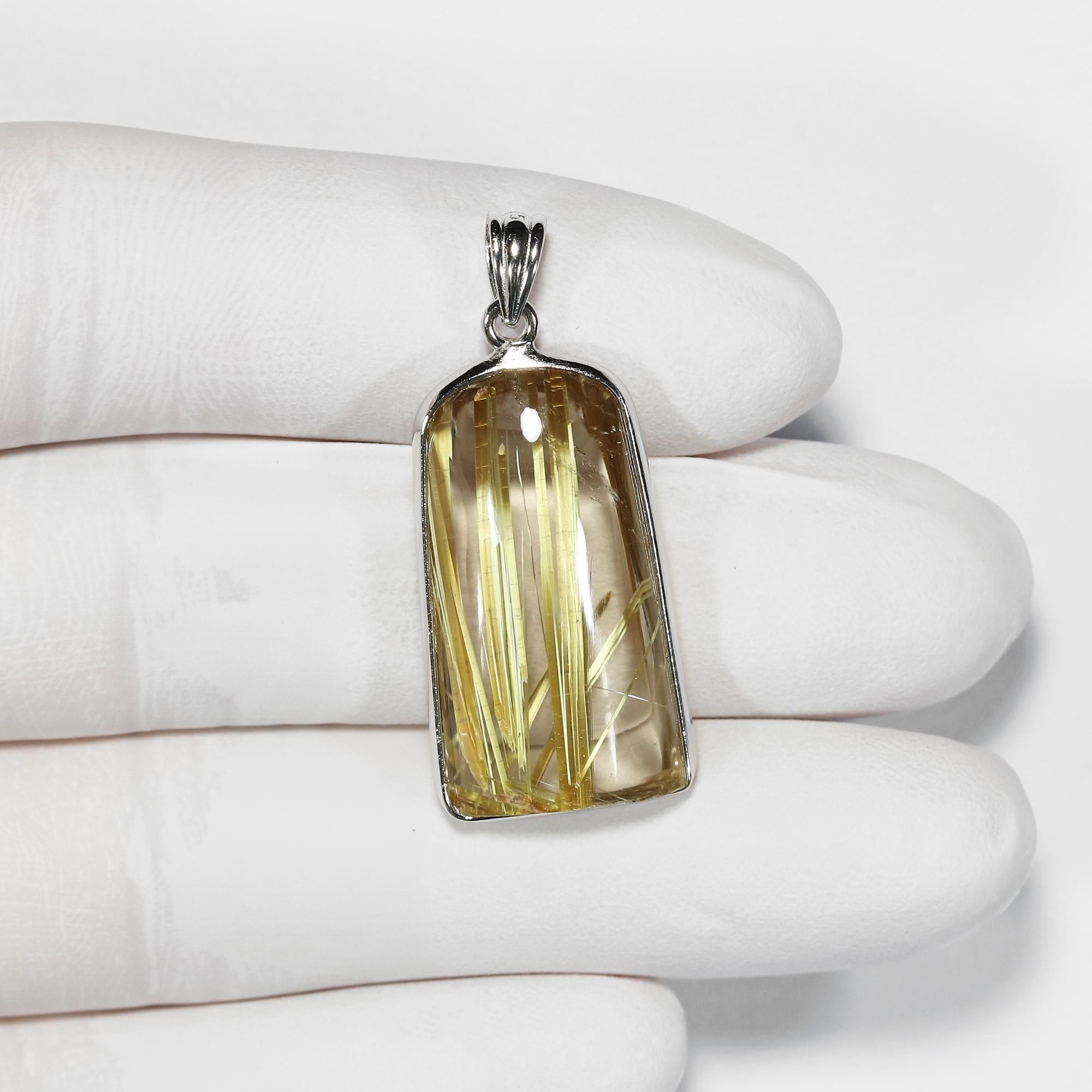 タイチンルチルクォーツ フリーシェイプカット シルバー925