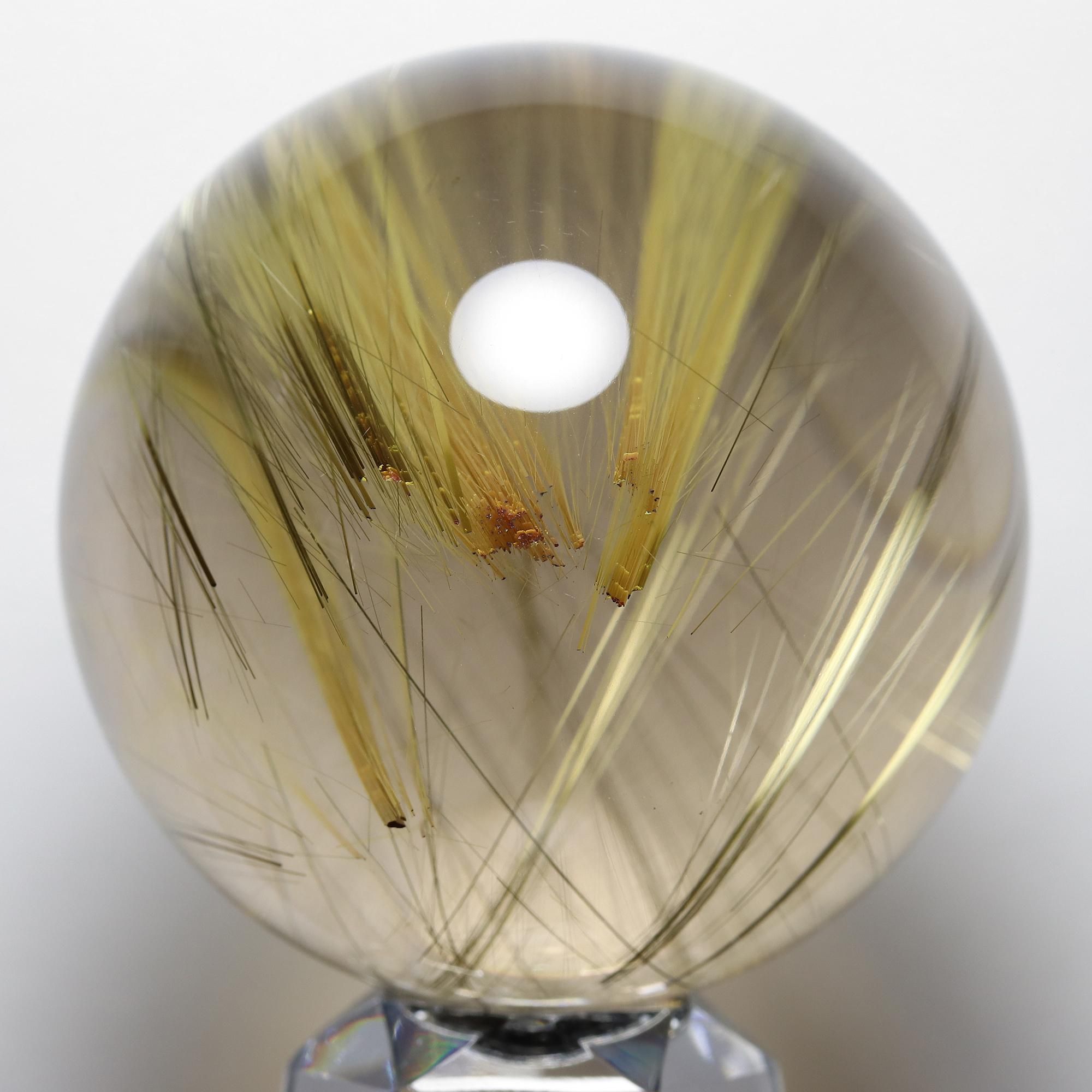 プレミアムゴールドルチルクォーツ Φ50.8mm玉 スフィア(型番pfr200)