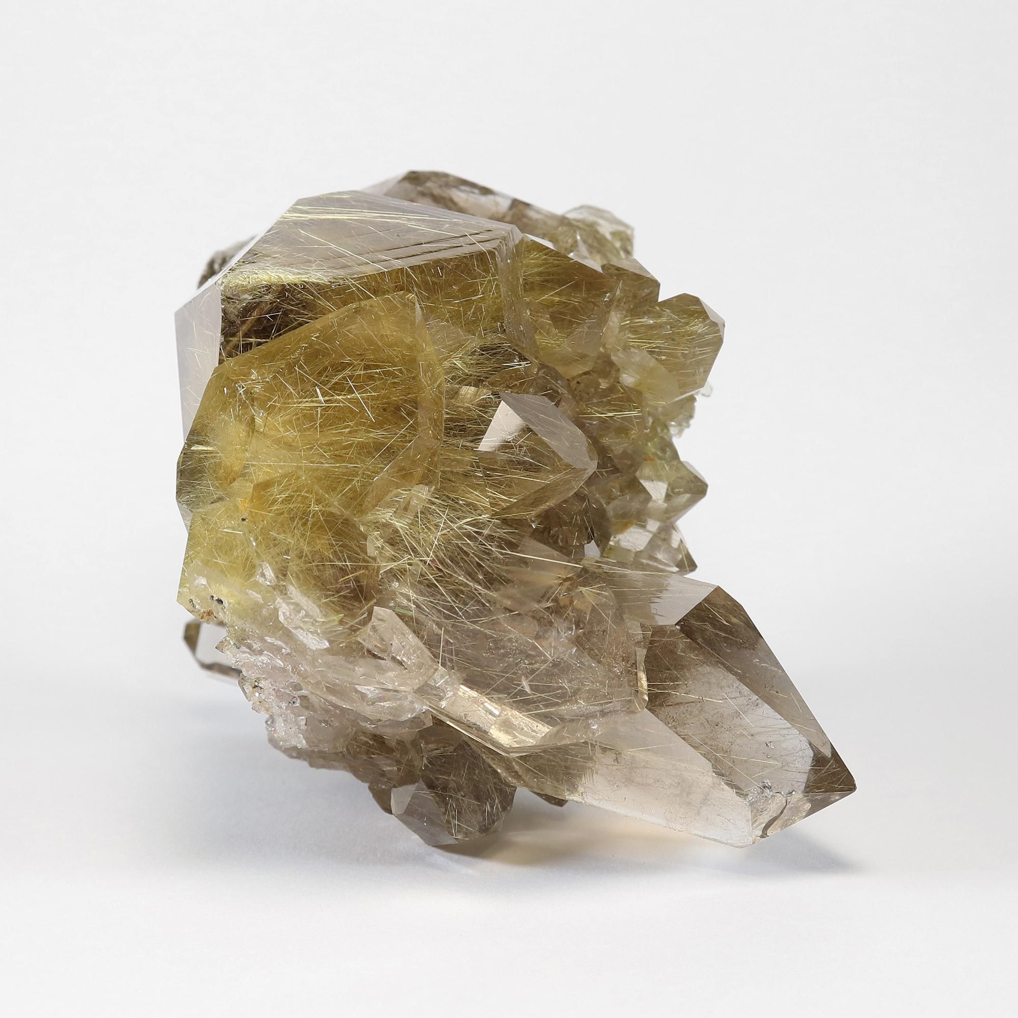 ✳超激レアの極上品✨超希少✨虹、ルチルイン 水晶クラスター 天然石 原石 置物 希少なクラスター原石/水晶の透明感と照りが美しい】ブラジル