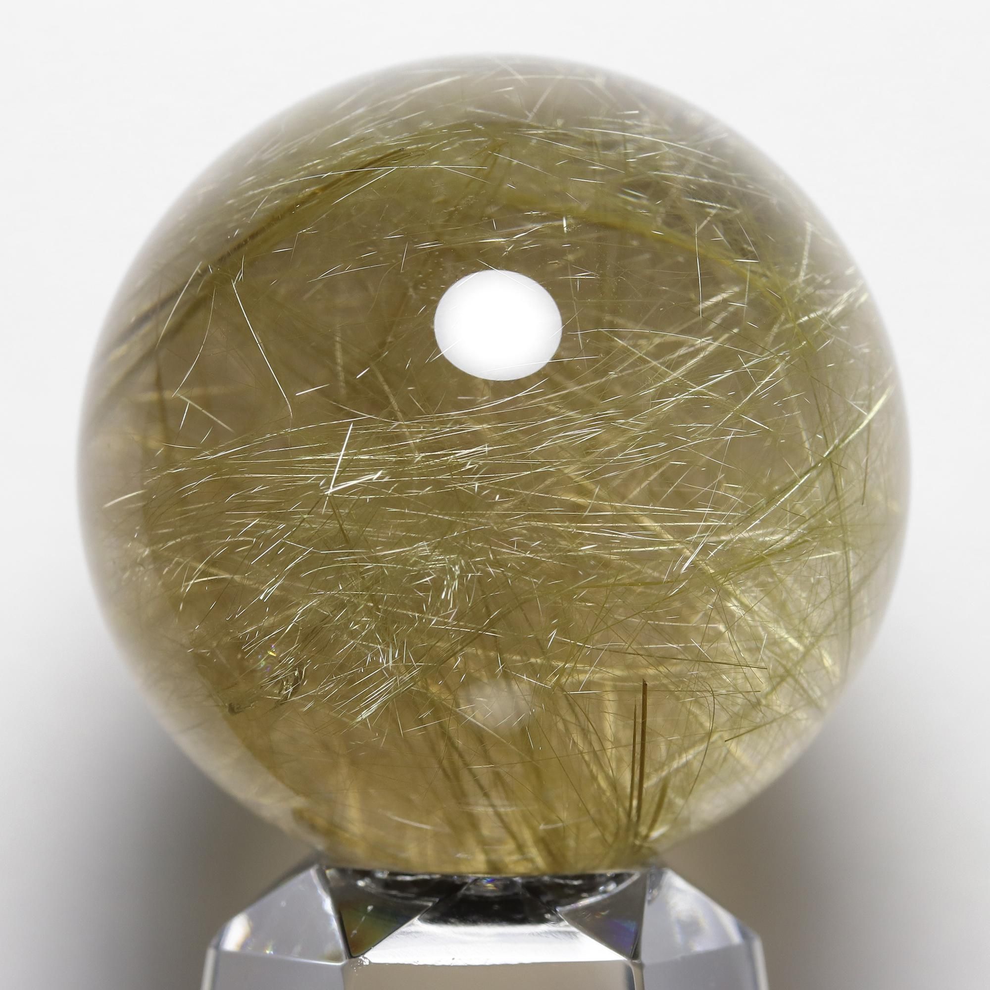 超大玉　64mm 371g ゴールドルチルクォーツ　スフィア　金針水晶 値下げ 50mm ゴールドルチルクォーツ 丸玉 スフィア 金針水晶