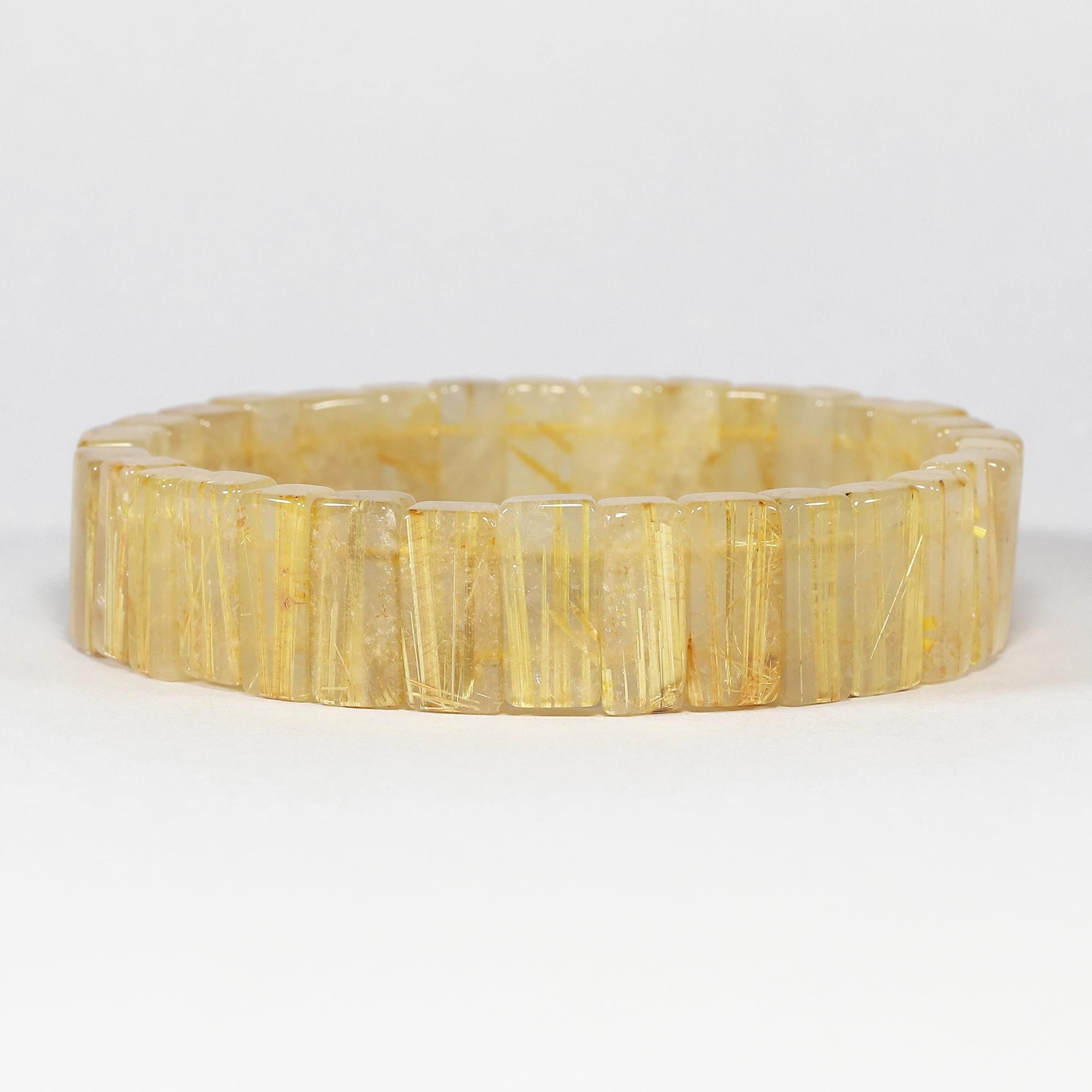 ⭐︎【天然】タイチンルチルクオーツ ブレスレット 17mm 93.4g ⭐︎【天然】タイチンルチルクオーツ ブレスレット 17mm 93.7g