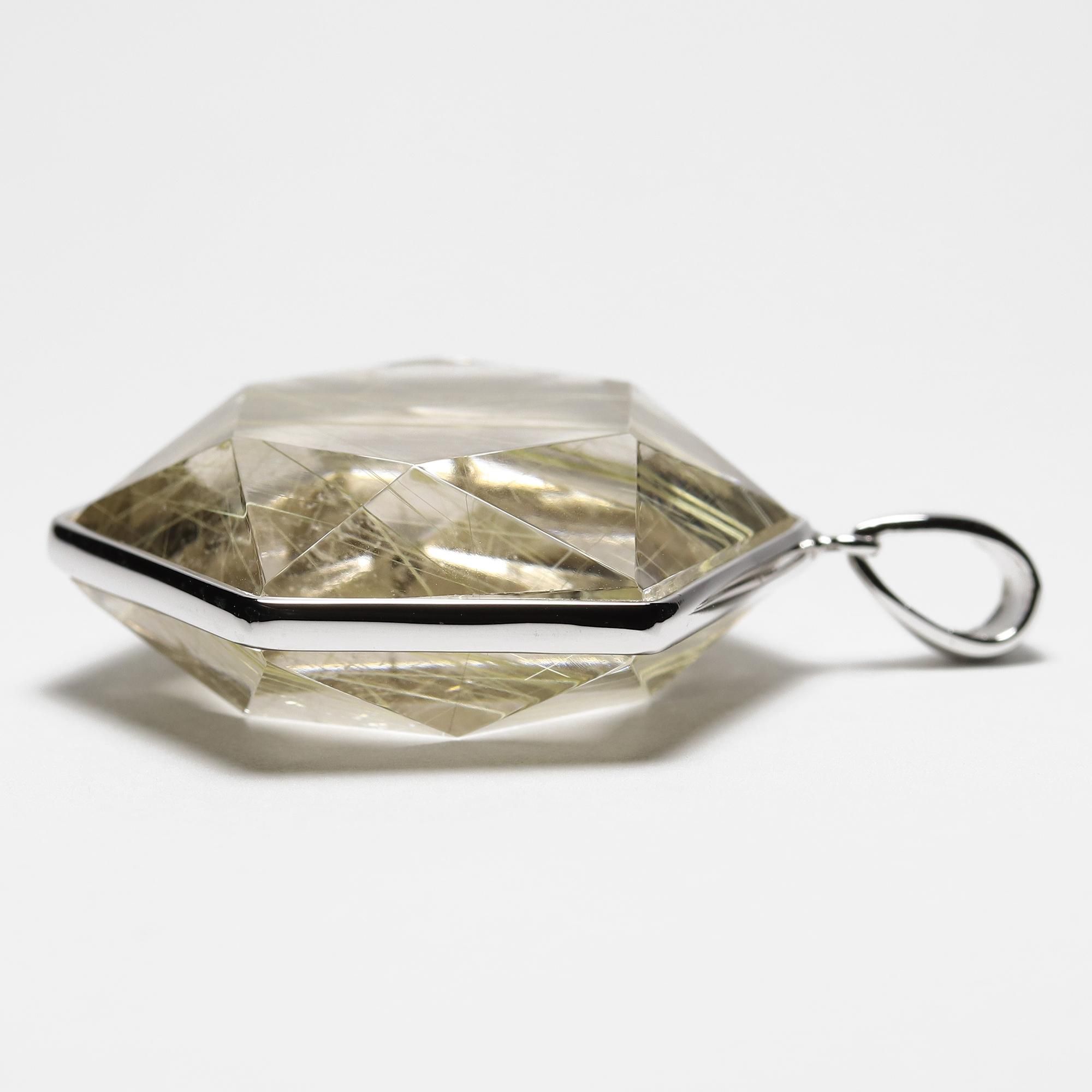 シルバー925ペンダントトップ（スタールチルクォーツ） ルチルクォーツ 8mm球入りスター形ペンダントトップ SILVER925製