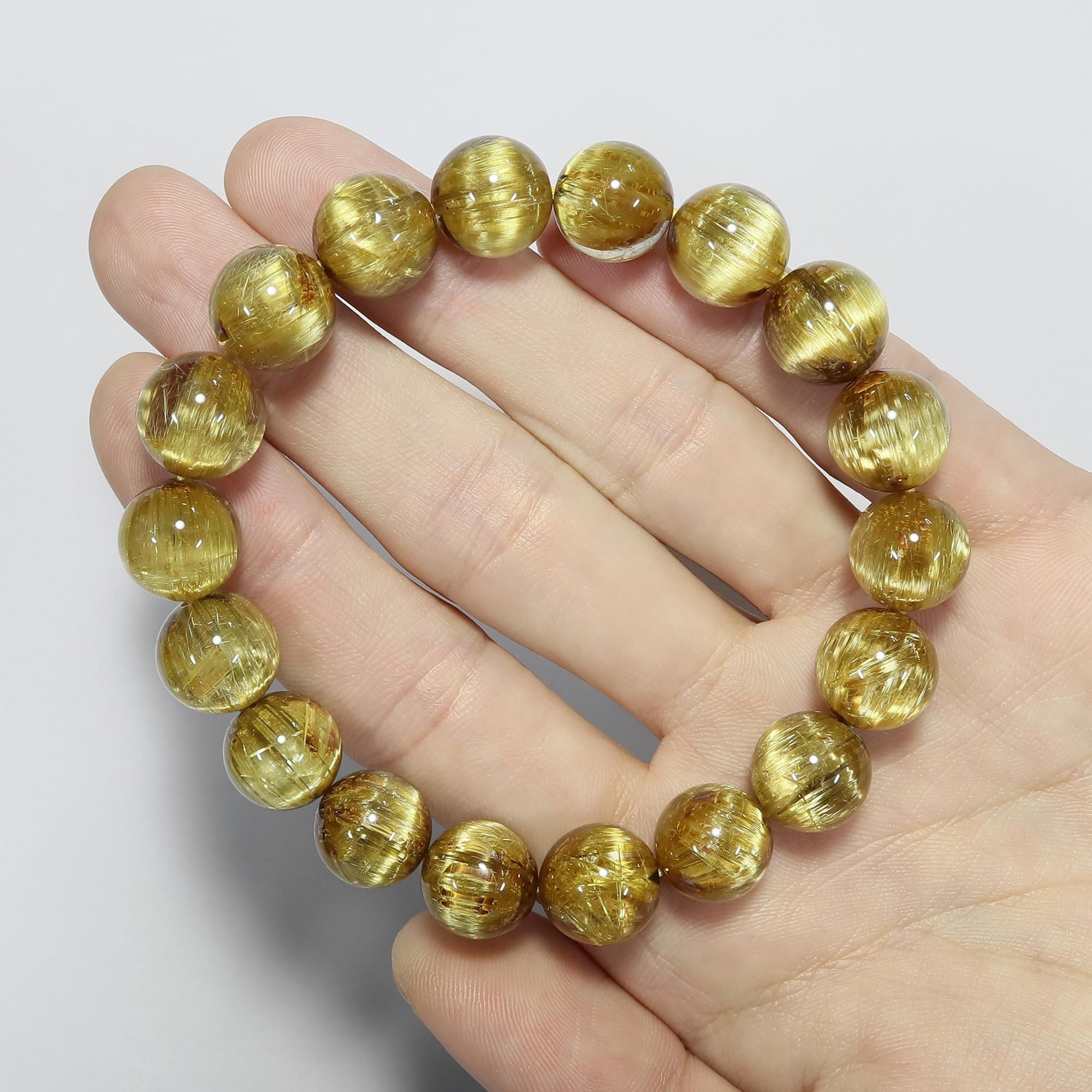 最高品質】タイチンルチルクォーツ(キャッツアイ効果入り) 12mm玉