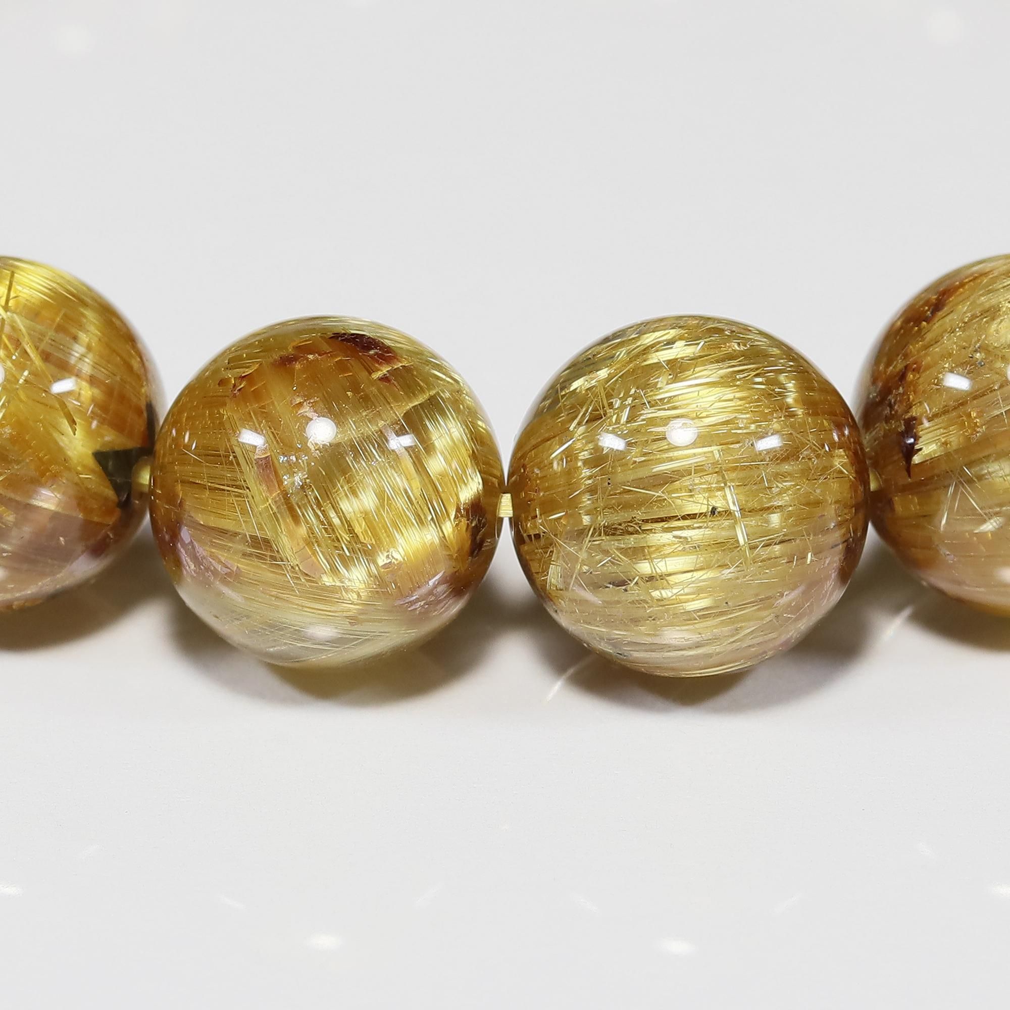 最高品質】タイチンルチルクォーツ(キャッツアイ効果入り) 12mm玉