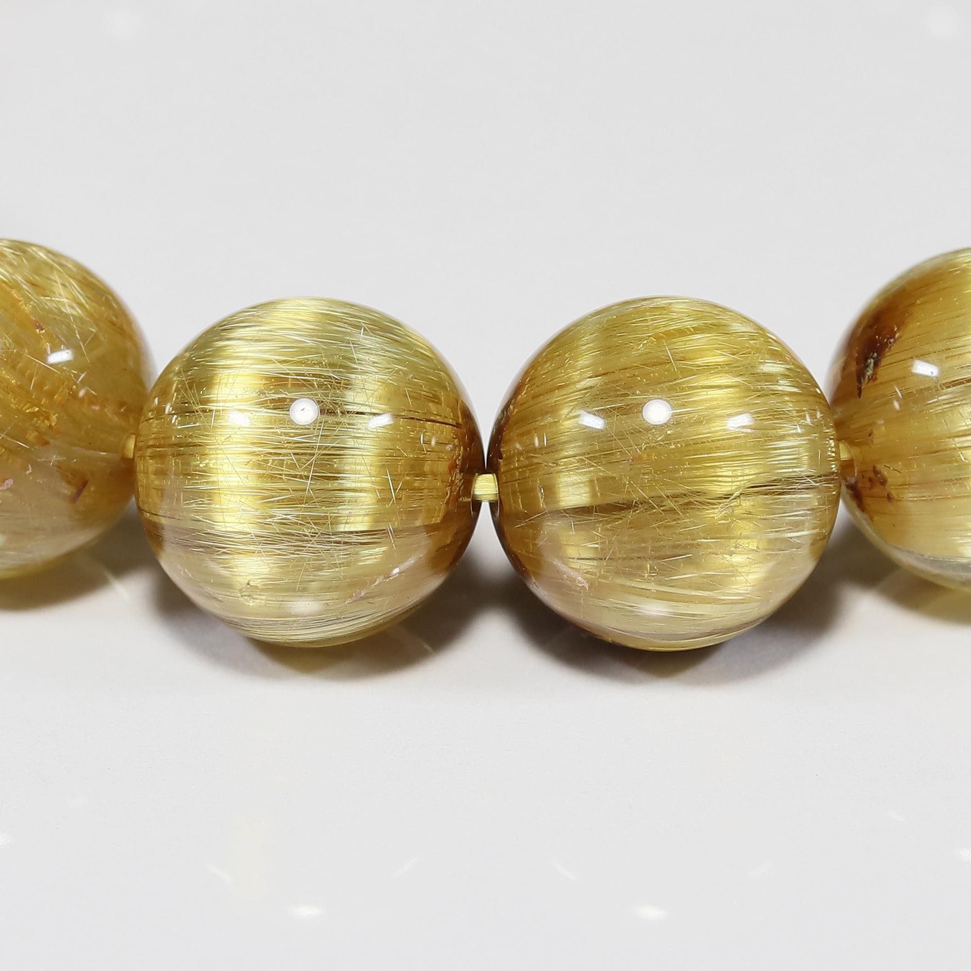 最高品質】タイチンルチルクォーツ(キャッツアイ効果入り) 12mm玉