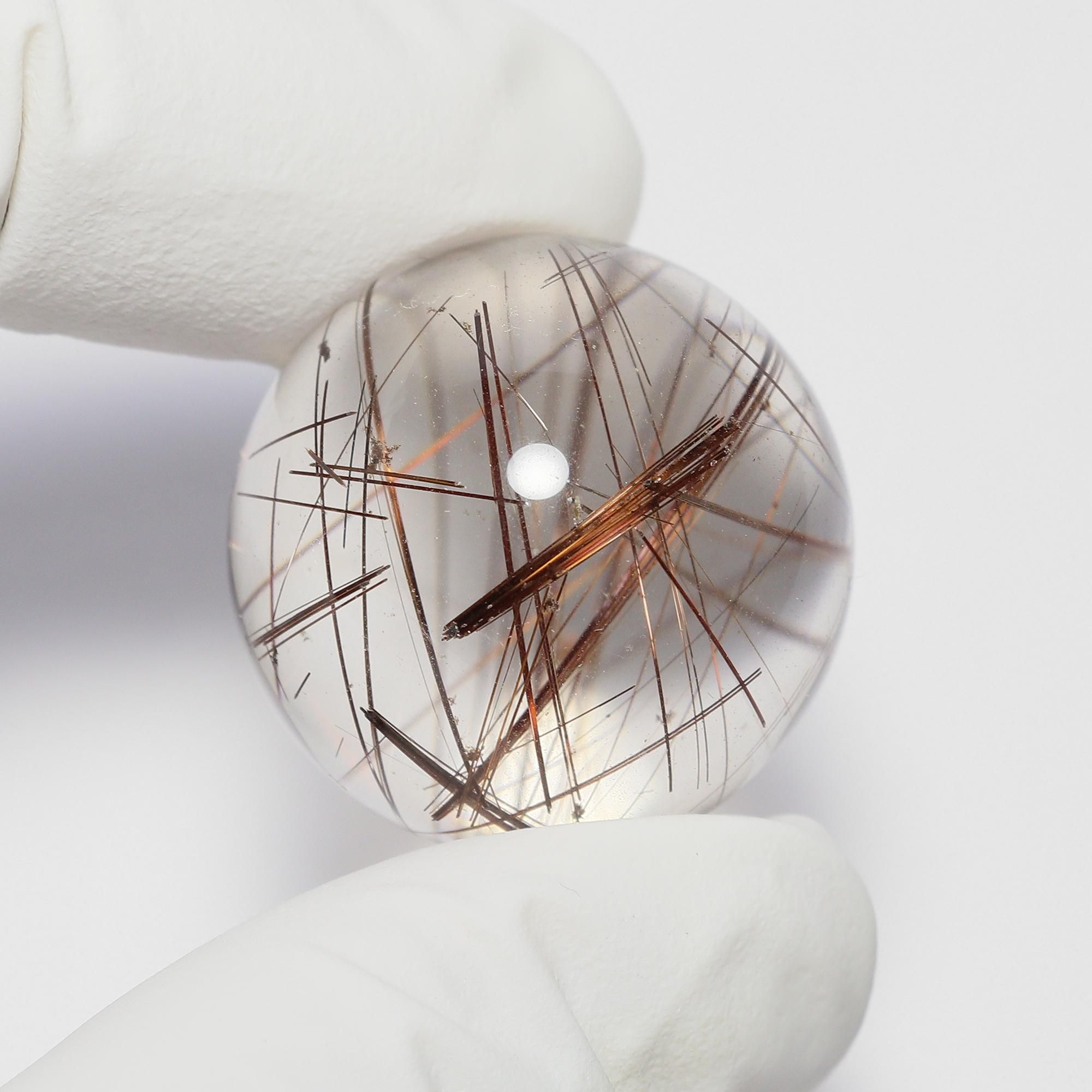 レッドルチルクォーツ　スフィア　41mm 希少】タイチンレッドルチルクォーツ Φ24.9mm玉 スフィア(型番