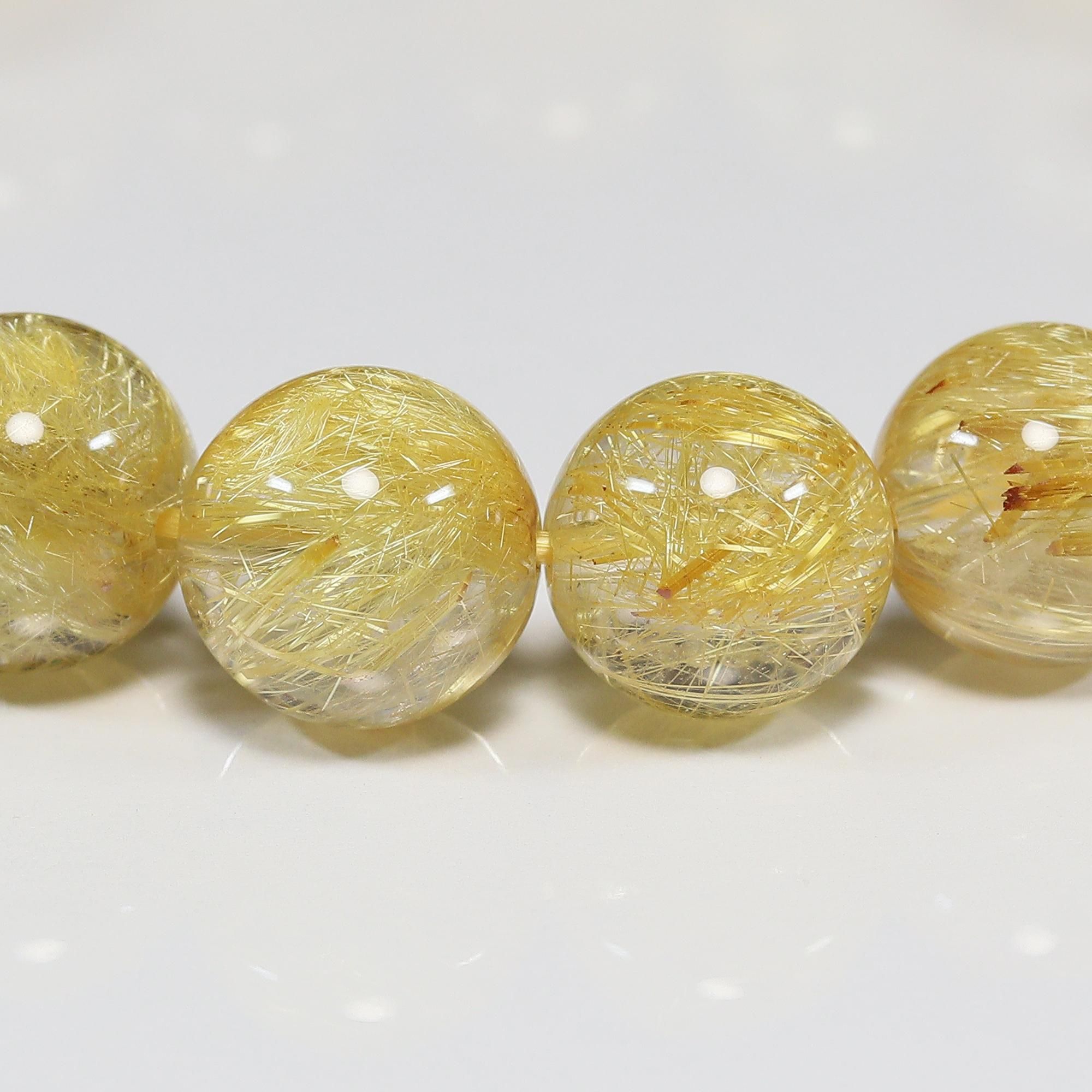 高品質】タイチンルチルクォーツ 10mm玉 ブレスレット(型番