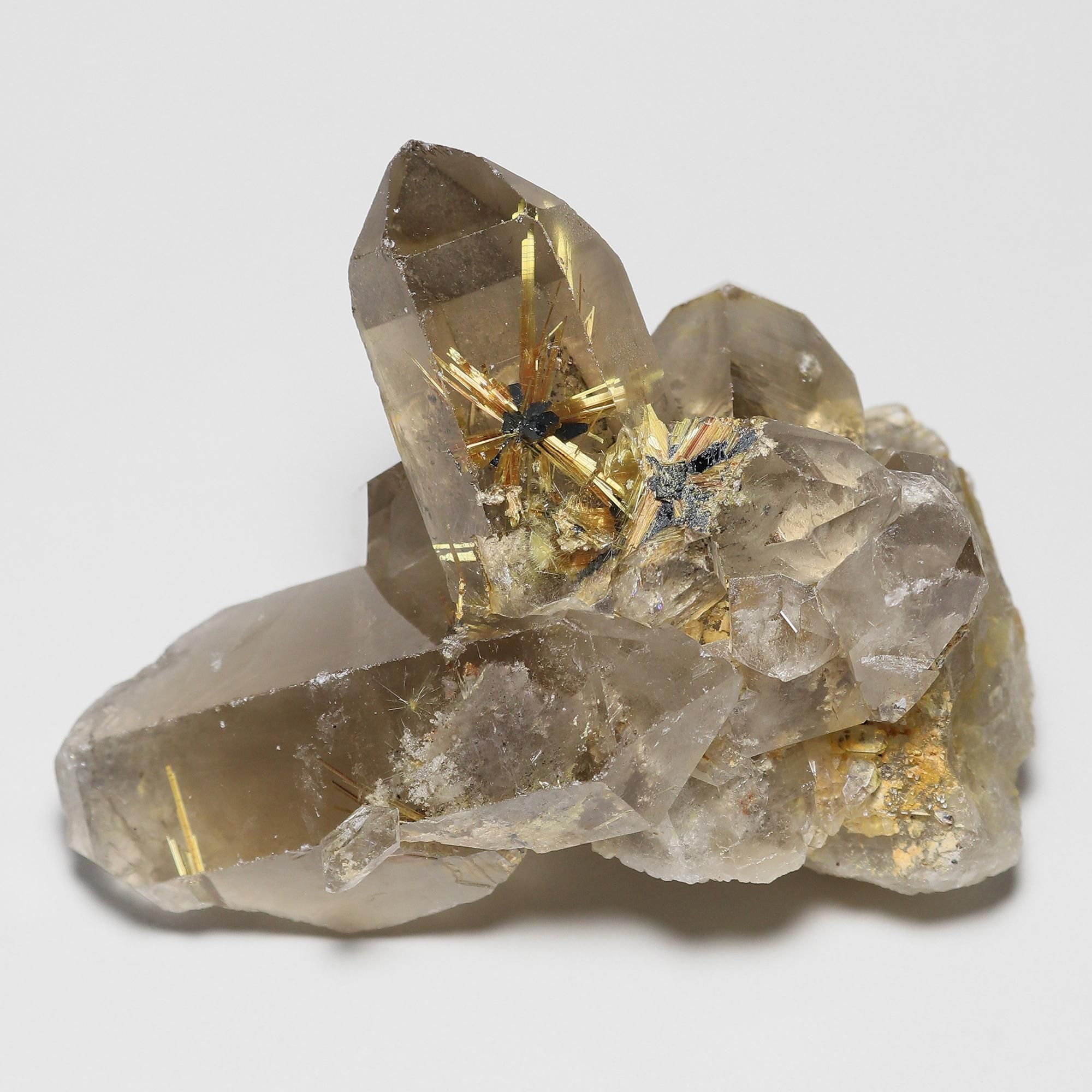 スター状の太陽放射ルチルを内包した希少抜群の原石/観賞用・鉱物標本