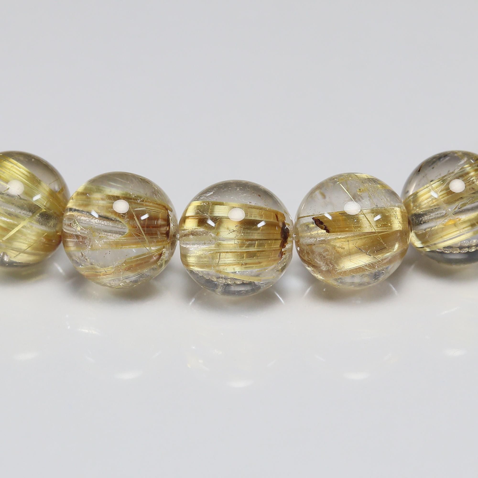 17センチにしたよ！うっわお！すっぎょしなタイチンルチルたん！この価格でいいの？ 珍しい天珠型ビーズ】タイチンルチルクォーツ 天珠型ビーズ(通し