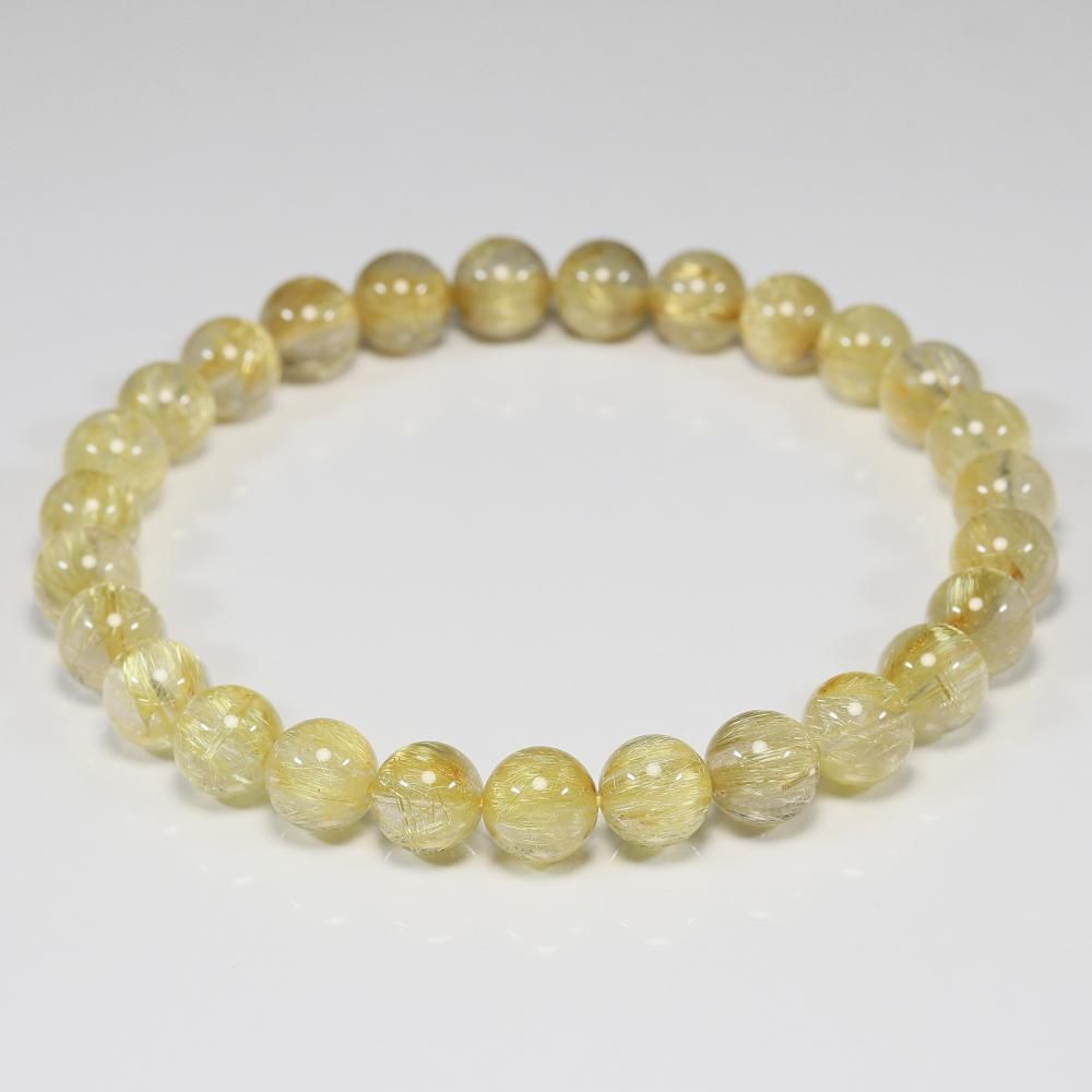 新春 タイチンルチル ブレスレット鑑別書付45.15g ゴールドルチル 007