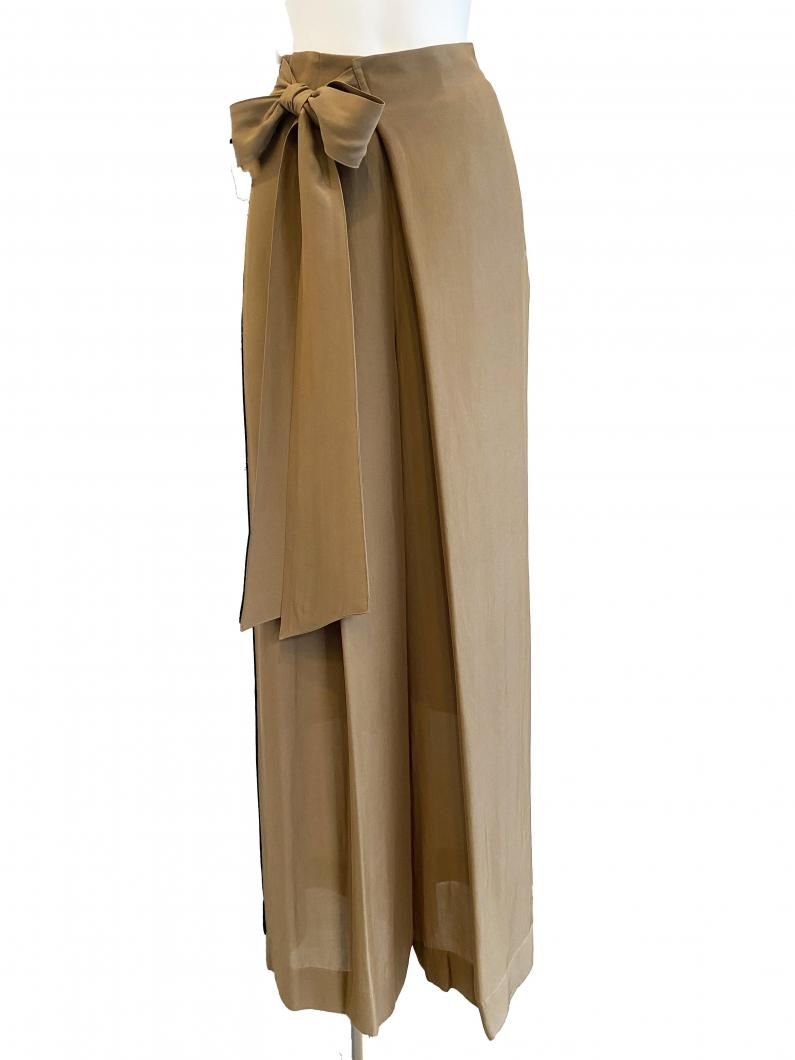 SHEER TWILL WIDE LEG PANTS