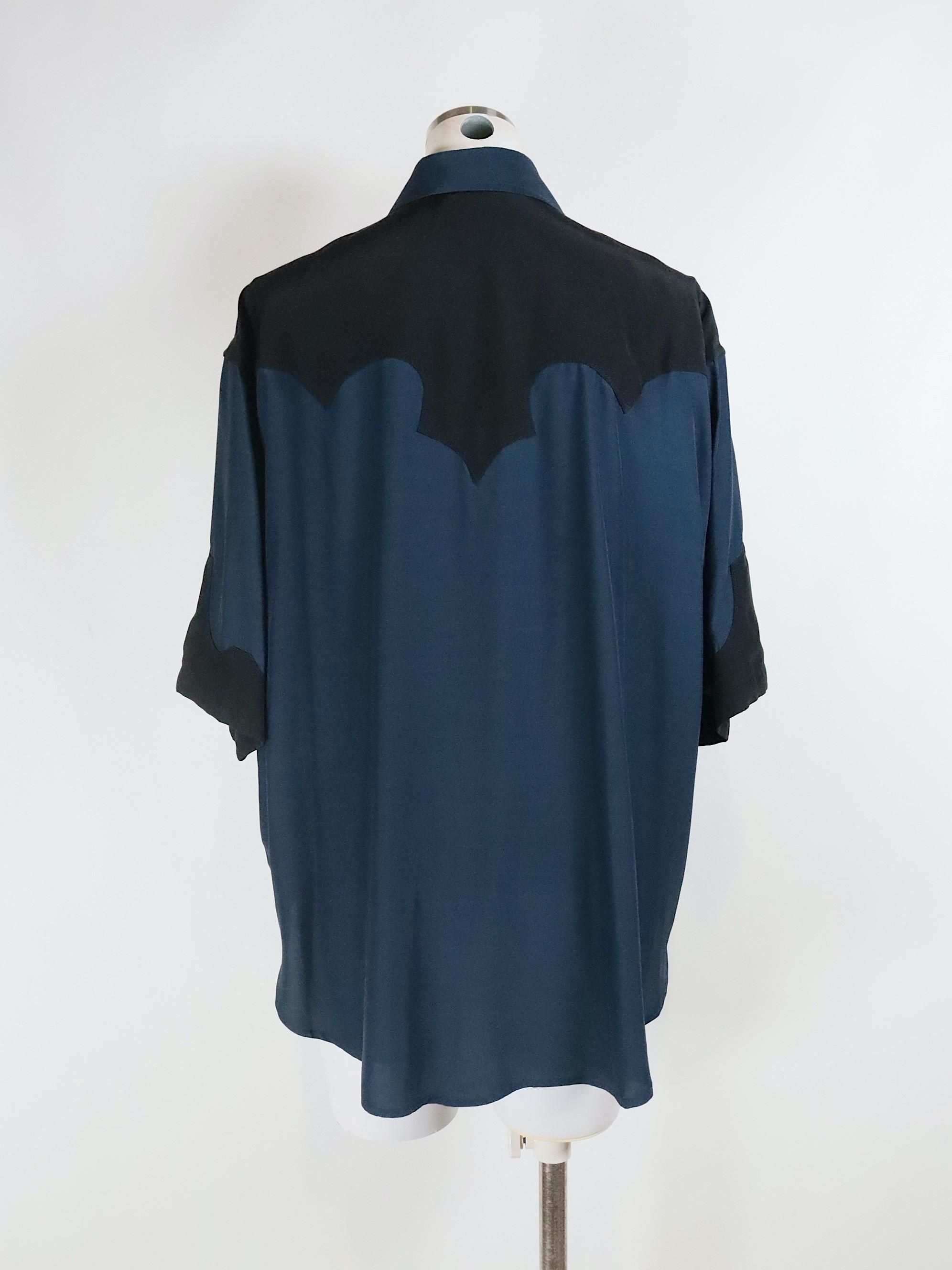 TOGA◆Western S／S shirt/半袖シャツ/S/レーヨン/BLU/TZ241-FJ976 TOGA Western Short Sleeve Shirt Navy | END. (US)