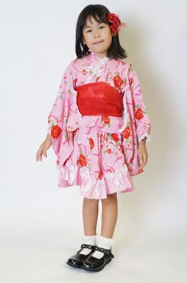 着物ドレス 七五三（３歳女の子）レースフリル付 3点セット　100ｃｍ 作務衣の通販,販売なら専門店職人の技ひめか