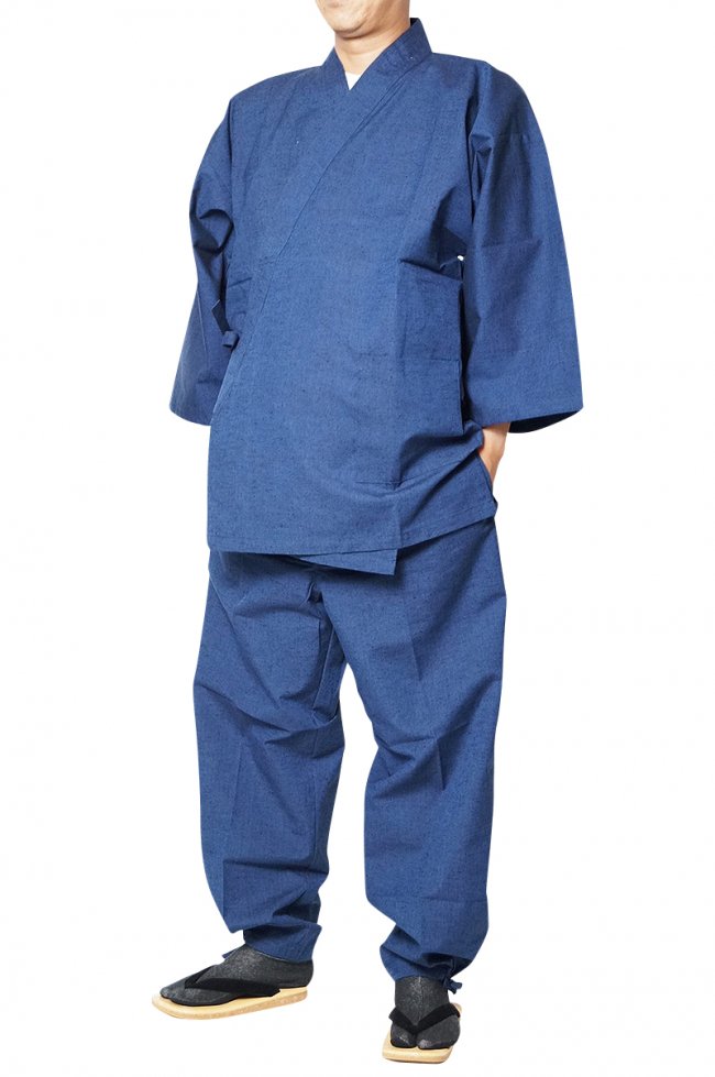 作務衣（濃紺）Lサイズ 久留米織本作務衣 日本製 綿100％ - メンズ 