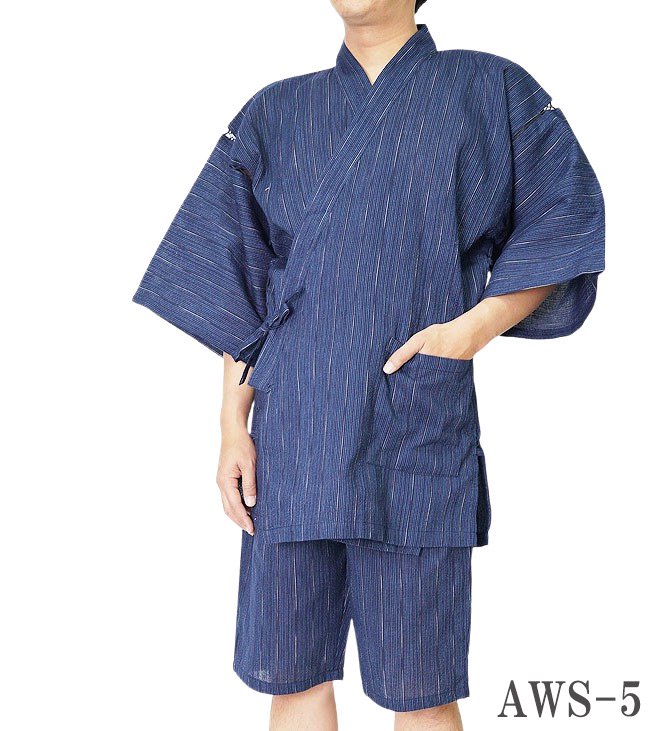 甚平 メンズ 日本製 阿波しじら織り 伝統工芸-甚平　綿100％ M/L/LL- 作務衣の通販,販売なら専門店職人の技ひめか