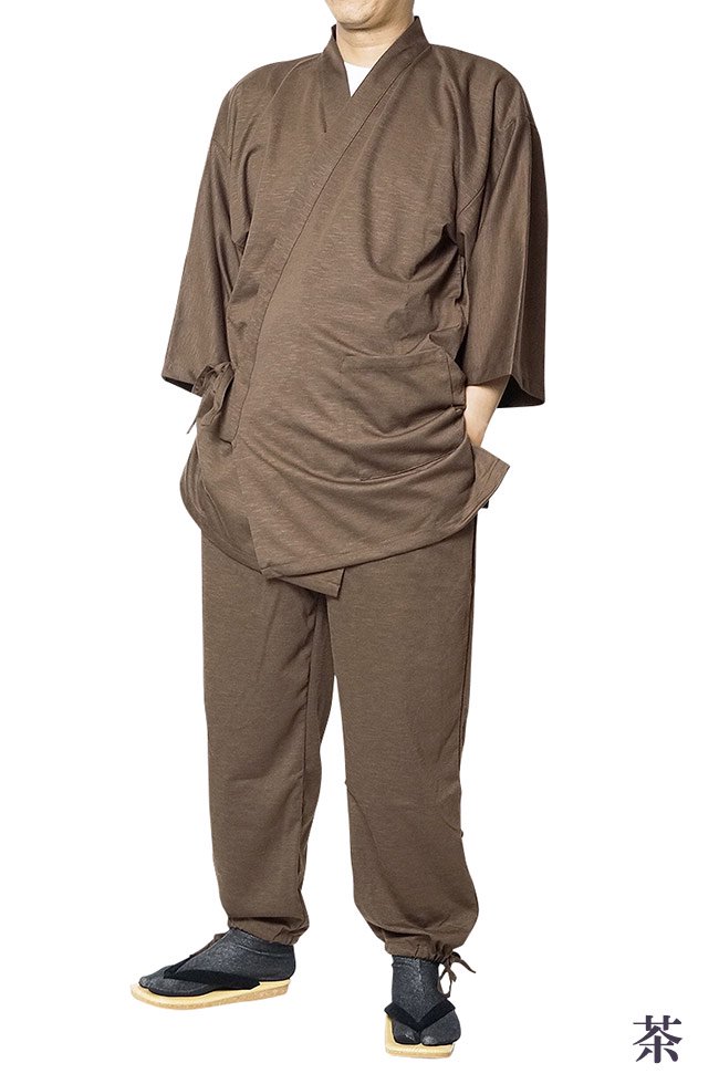 作務衣 メンズ スラブニット織り-作務衣（さむえ） - 作務衣の通販 