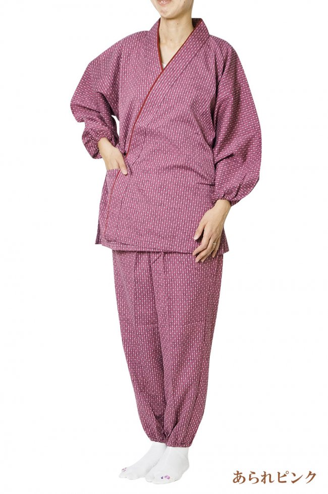 作務衣 日本製　婦人-久留米絣織り（さむえ）綿100％ 3柄5色 - 作務衣の通販,販売なら専門店職人の技ひめか