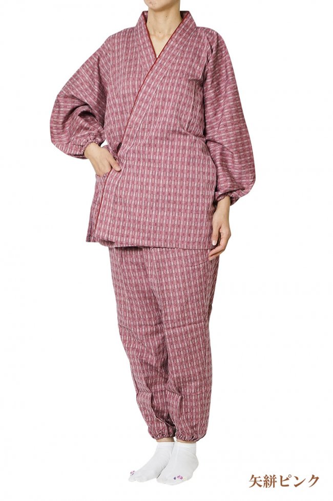 作務衣 日本製　婦人-久留米絣織り（さむえ）綿100％ 3柄5色 - 作務衣の通販,販売なら専門店職人の技ひめか