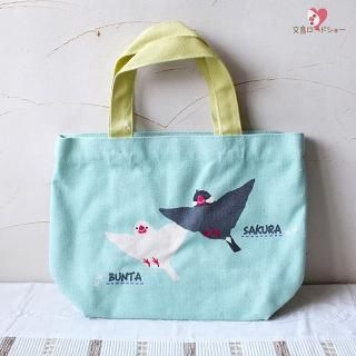 新品　モンゴベス　ランチバッグ　ラベンダーとセキセイ　インコ　鳥　とり　トリ 新品 モンゴベス ランチバッグ ラベンダーとセキセイ インコ 鳥