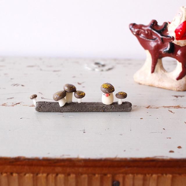 お一人様1つまで】ミニチュア作家 mamimoon 「原木きのこたち」キノコ