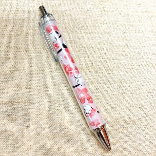 ぴよ手帖「ボールペン / シマエナガのSpring2021」桜とシマエナガのボールペン＊ピンク