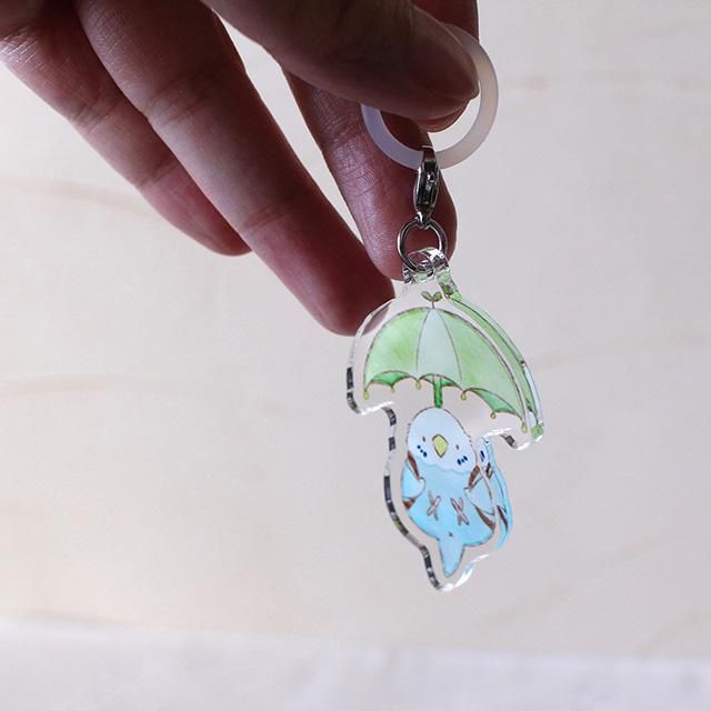 生産終了】「アンブレラマーカー / 水色セキセイインコ」OmuPasta
