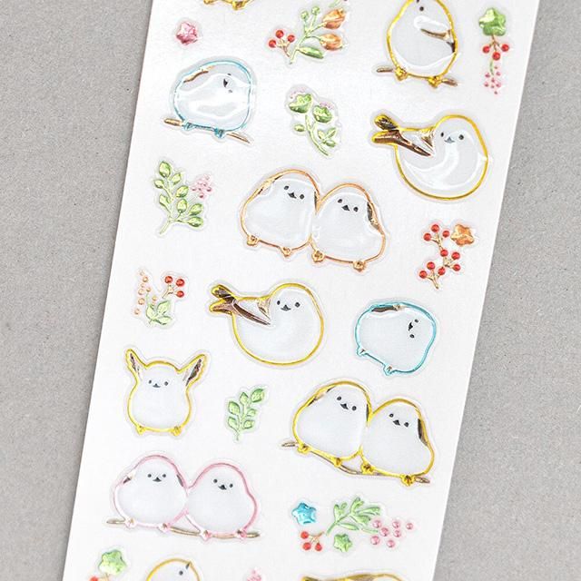 いラインアップ ビジュシール シマエナガ」シマエナガのぷっくりビジュー風 / テープ・結束具