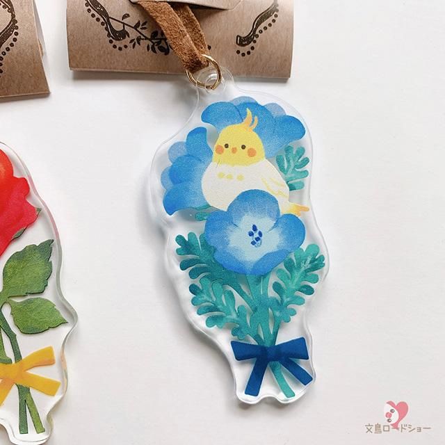 単品・選べる小鳥】「花とことり / タグキーホルダー」花言葉と