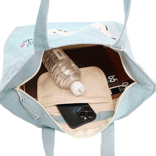 A4トート / ミツゴノシマダ」シマエナガ3兄弟のトートバッグ