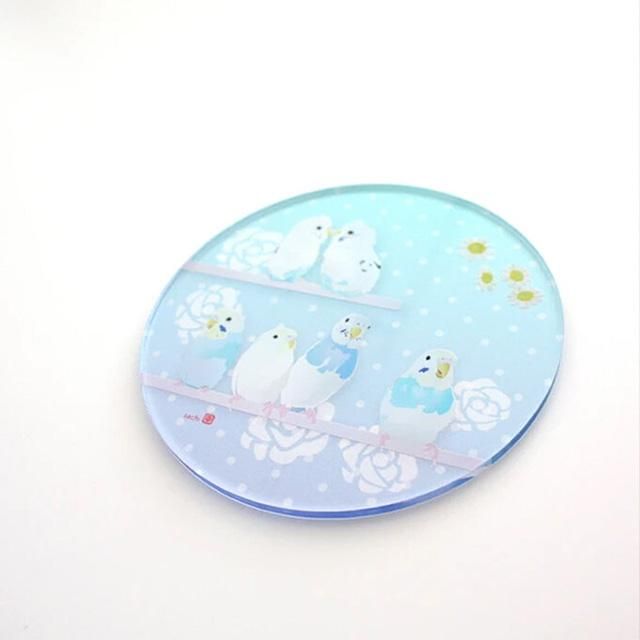 アクリルコースター / ゆめいろいんこ」とりアート / セキセイインコ
