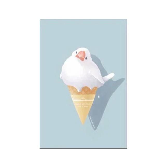 生産終了】「文鳥ポストカード / やましな / アイスクリーム